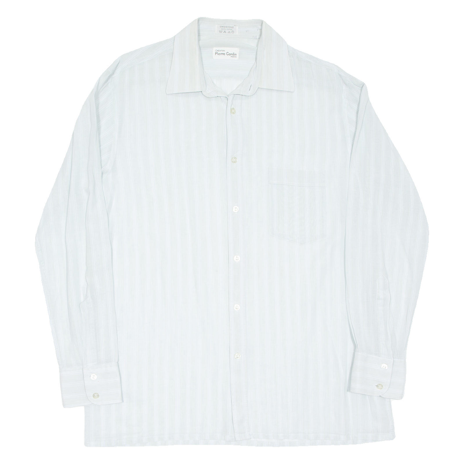 PIERRE CARDIN Mens Shirt Blue Striped Long Sleeve M Refurbished - N/A refurbished available on Cerqular