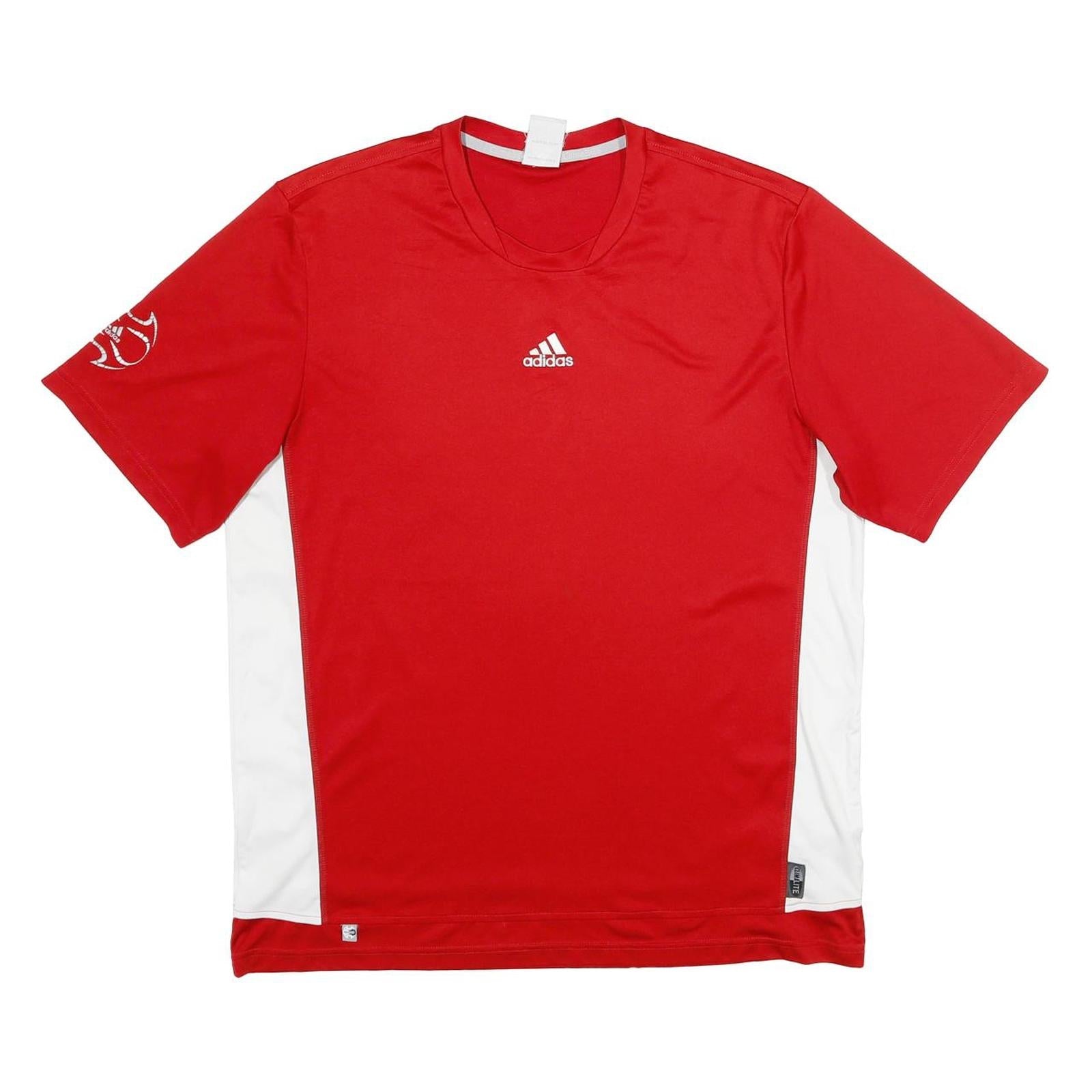 ADIDAS Mens Red & White Graphic T-Shirt L Short Sleeve Crew Neck Sportswear Refurbished - N/A refurbished available on Cerqular