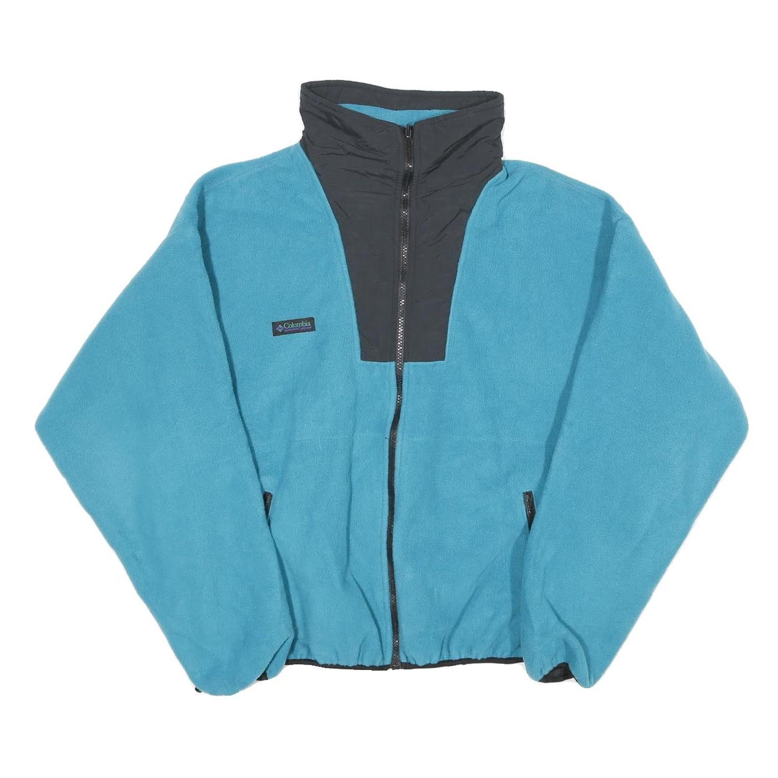 COLUMBIA Womens Blue Black Outdoor Jacket XL Polyester Zip Fleece Casual Warm Refurbished - N/A refurbished available on Cerqular