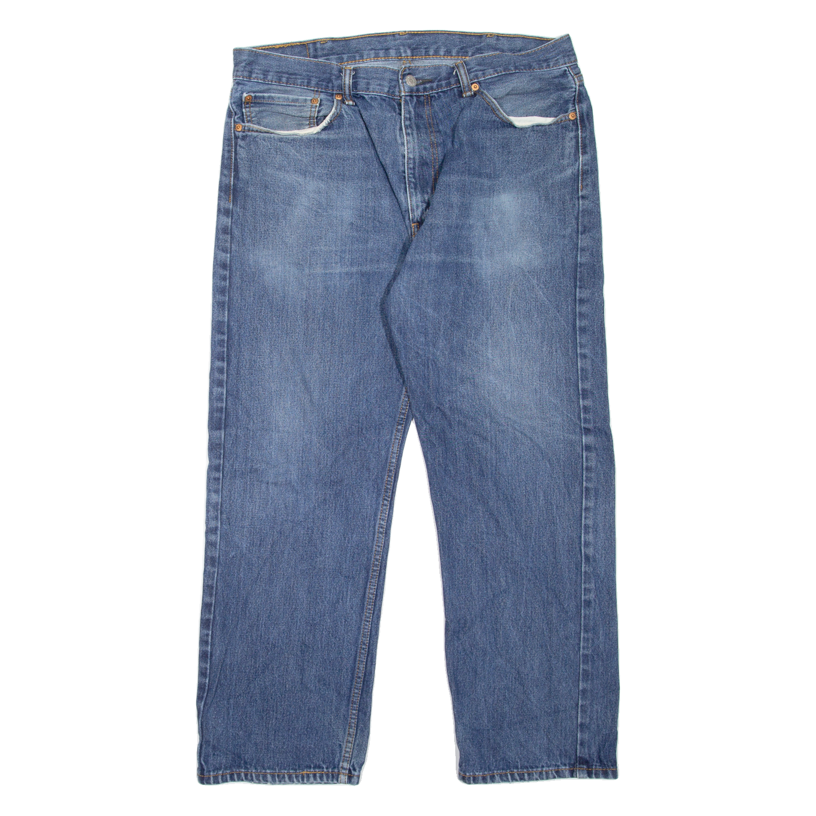 LEVI'S 505 Jeans Mens Blue Regular Straight Stone Wash W38 L30 Refurbished - N/A refurbished available on Cerqular