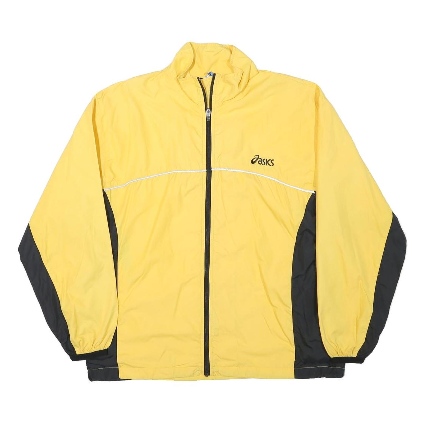 ASICS Womens Yellow & Black Track Jacket L Polyester Blend Plain Zip Refurbished - N/A refurbished available on Cerqular