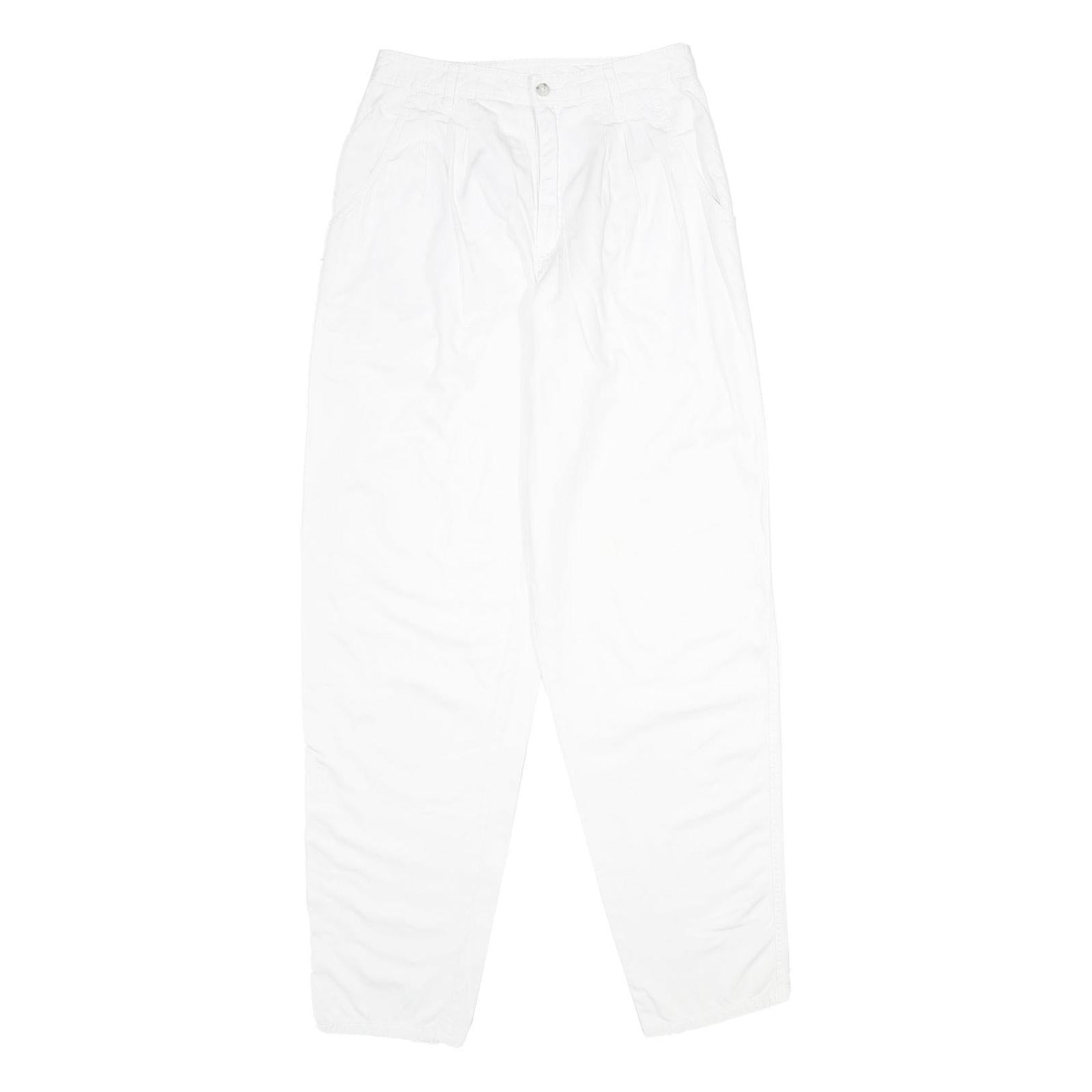 ESPRIT Womens Cotton White Classic Straight Trousers W26 L34 Casual Zip Refurbished - N/A refurbished available on Cerqular