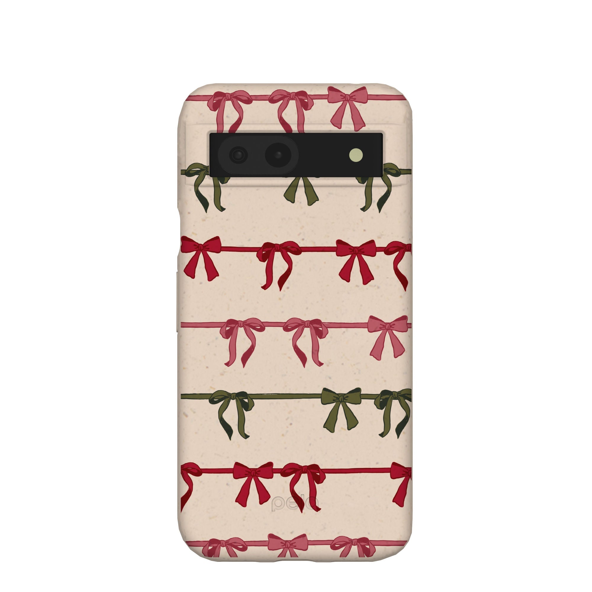 Seashell Holiday Bows Google Pixel 8a Case Refurbished - Pela Case refurbished available on Cerqular