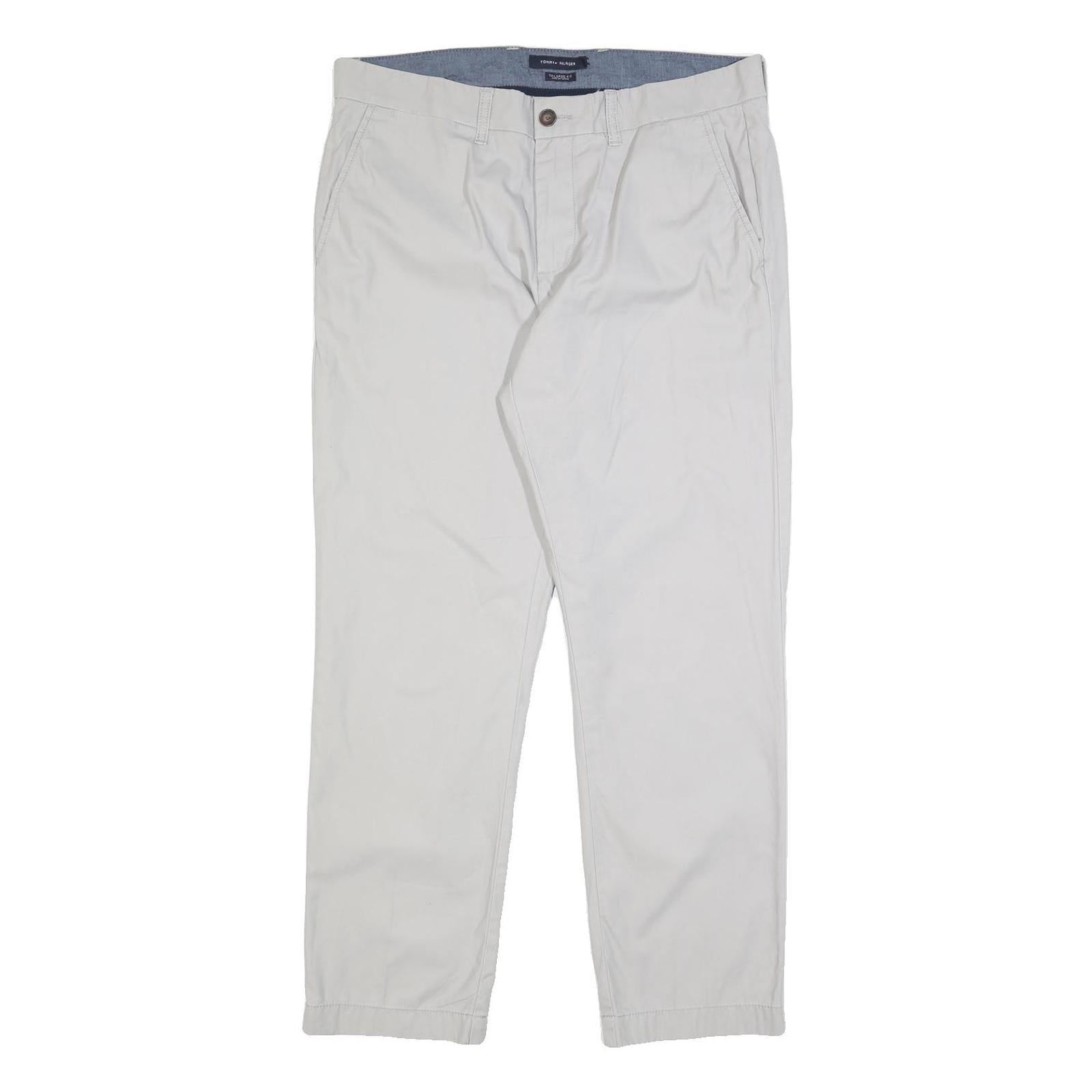 TOMMY HILFIGER Mens Cotton White Slim Straight Trousers W34 L30 Casual Outfit Refurbished - N/A refurbished available on Cerqular