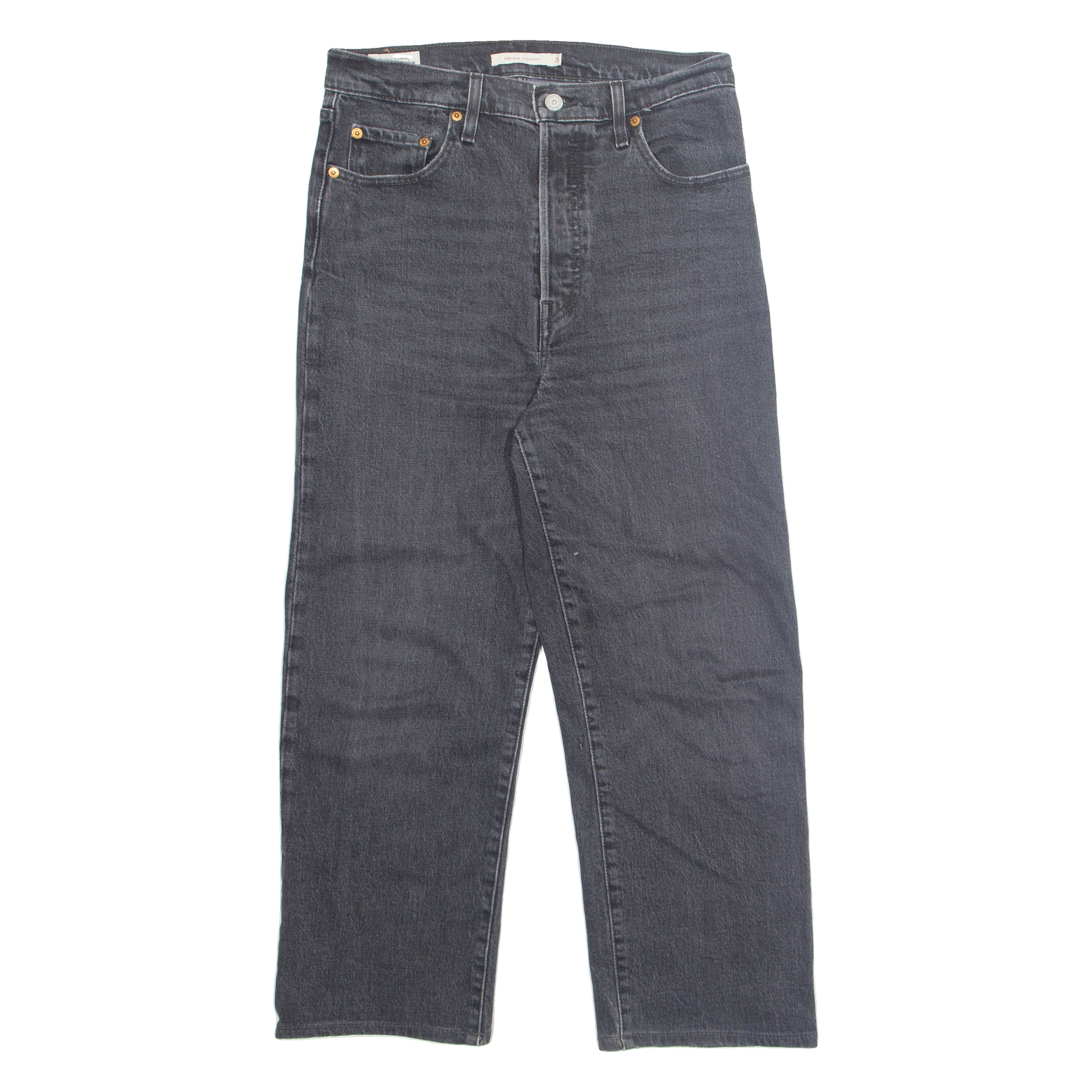 LEVI'S BIG E Womens Jeans Grey Regular Straight W29 L24 Refurbished - N/A refurbished available on Cerqular