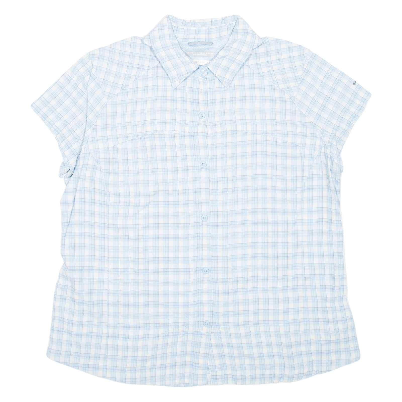 COLUMBIA Womens Shirt Blue Nylon Check XL Refurbished - N/A refurbished available on Cerqular
