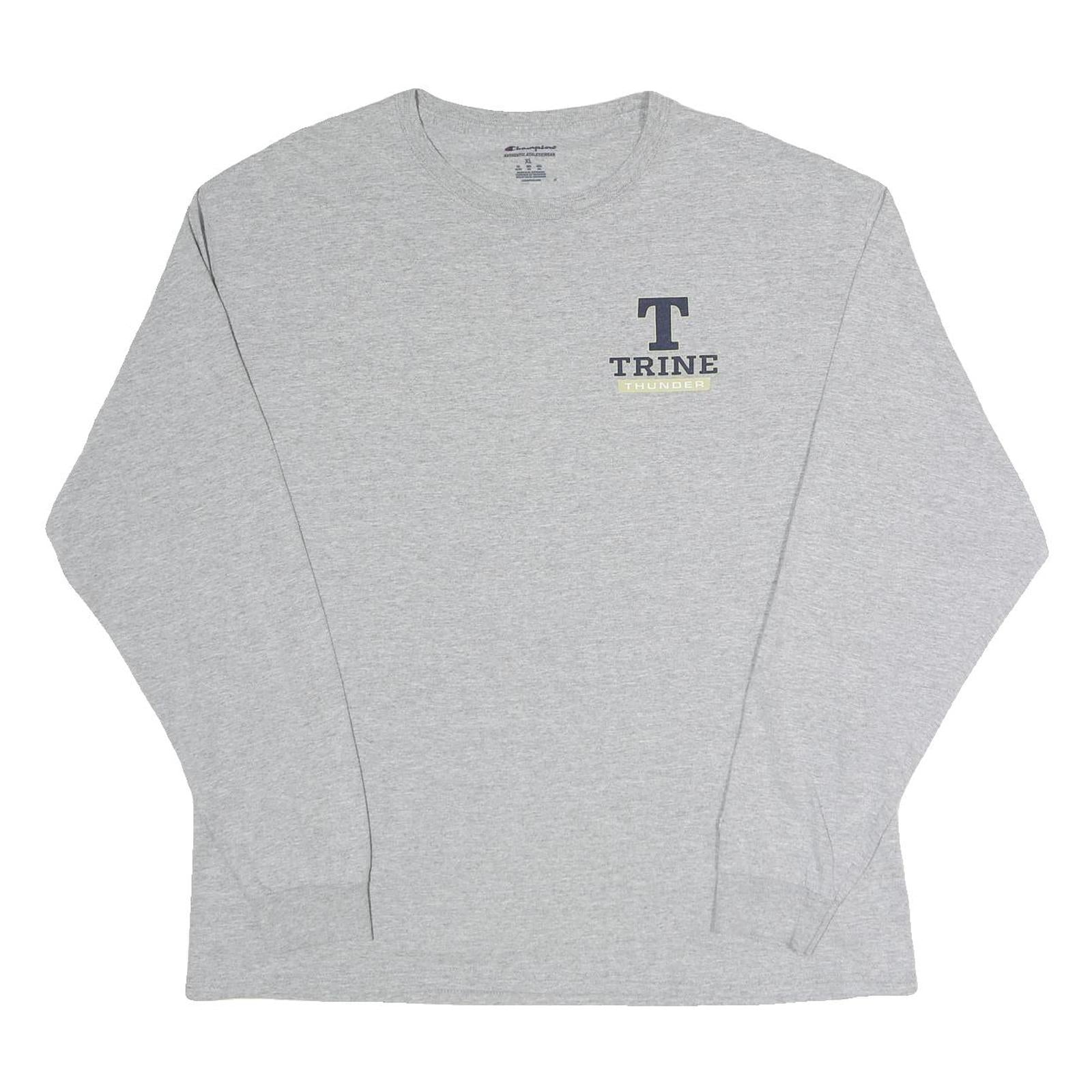 CHAMPION Mens Grey Trine Thunder Graphic Long Sleeve Crew Neck XL Cotton T-Shirt Refurbished - N/A refurbished available on Cerqular