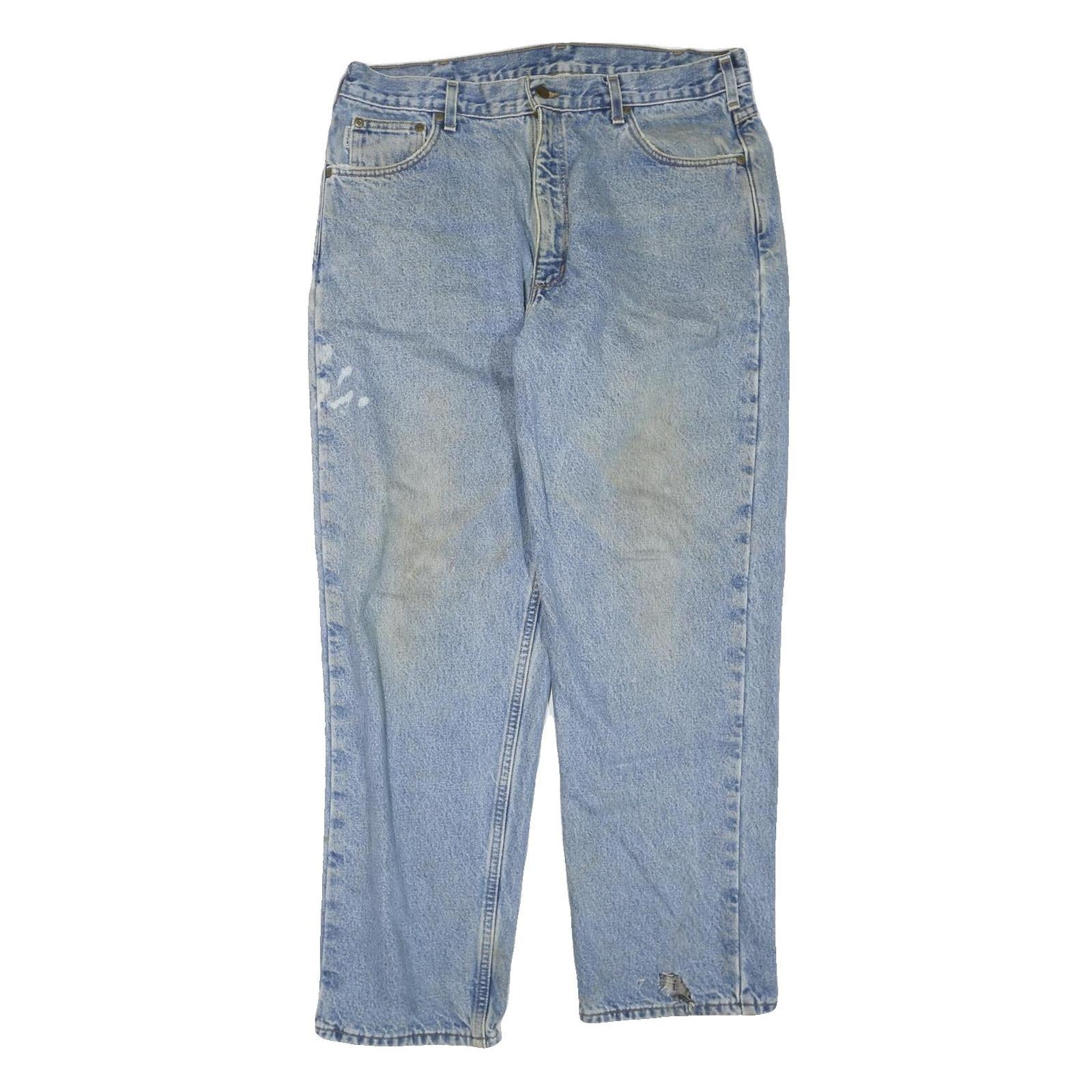 CARHARTT Mens Regular Fit Light Blue Denim Jeans W38 L32 Classic Cotton Blend Refurbished - N/A refurbished available on Cerqular