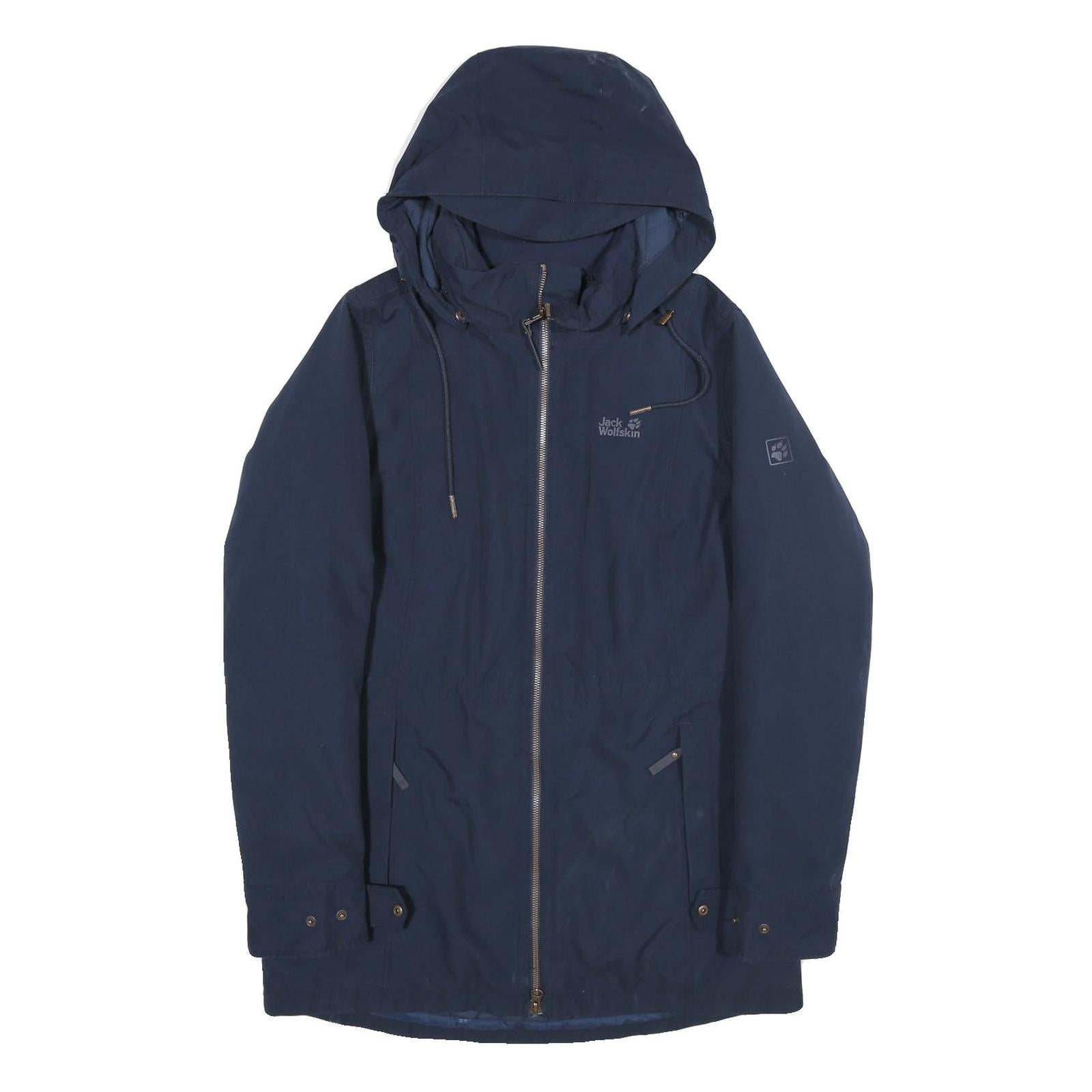 JACK WOLFSKIN Womens Blue Outdoor Jacket S Polyester Hooded Zip Plain Casual Refurbished - N/A refurbished available on Cerqular