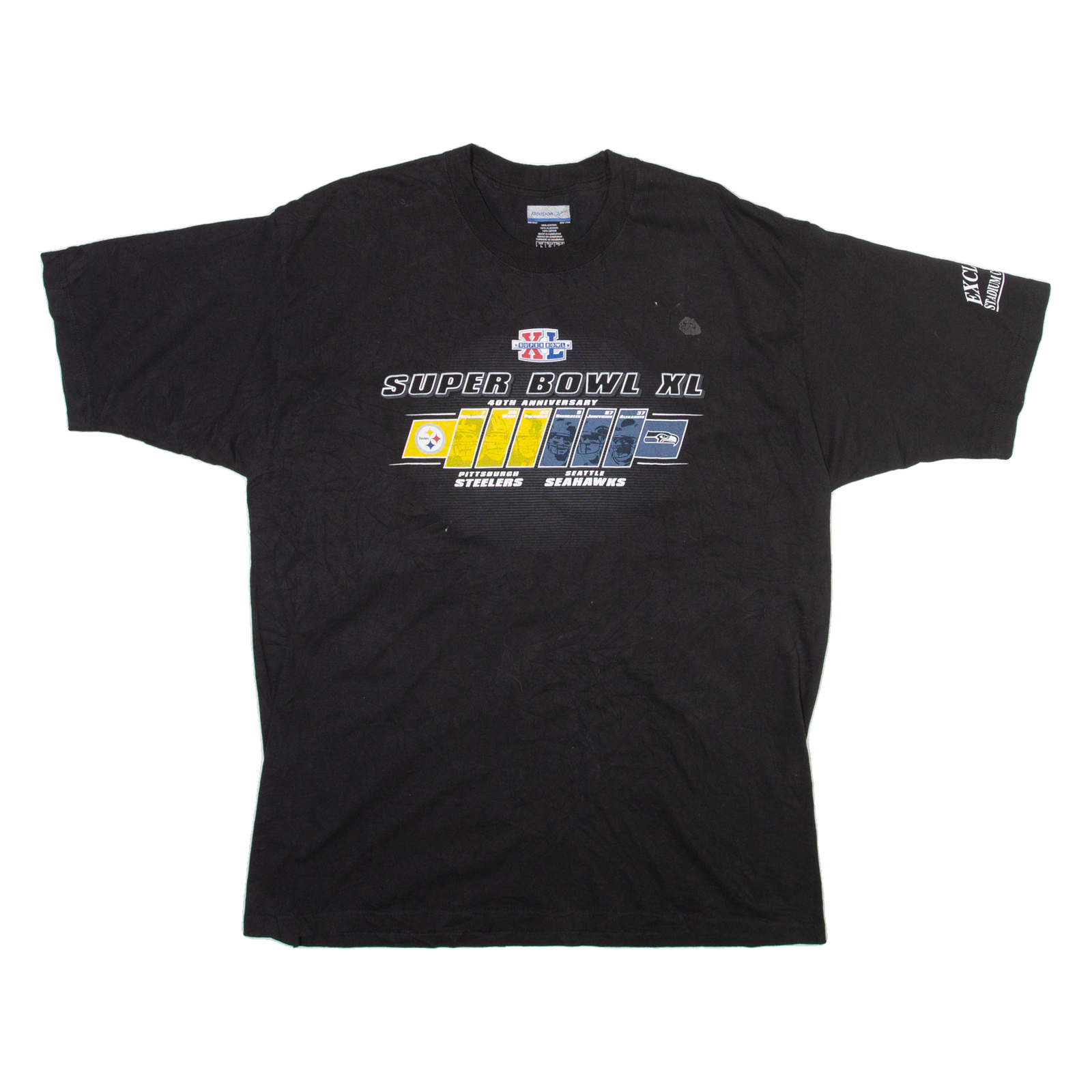 Buy REEBOK Super Bowl Xl Mens T-Shirt Black USA L Refurbished - $12.99 REEBOK Super Bowl Xl Mens T-Shirt Black USA L Refurbished - N/A refurbished available on Cerqular