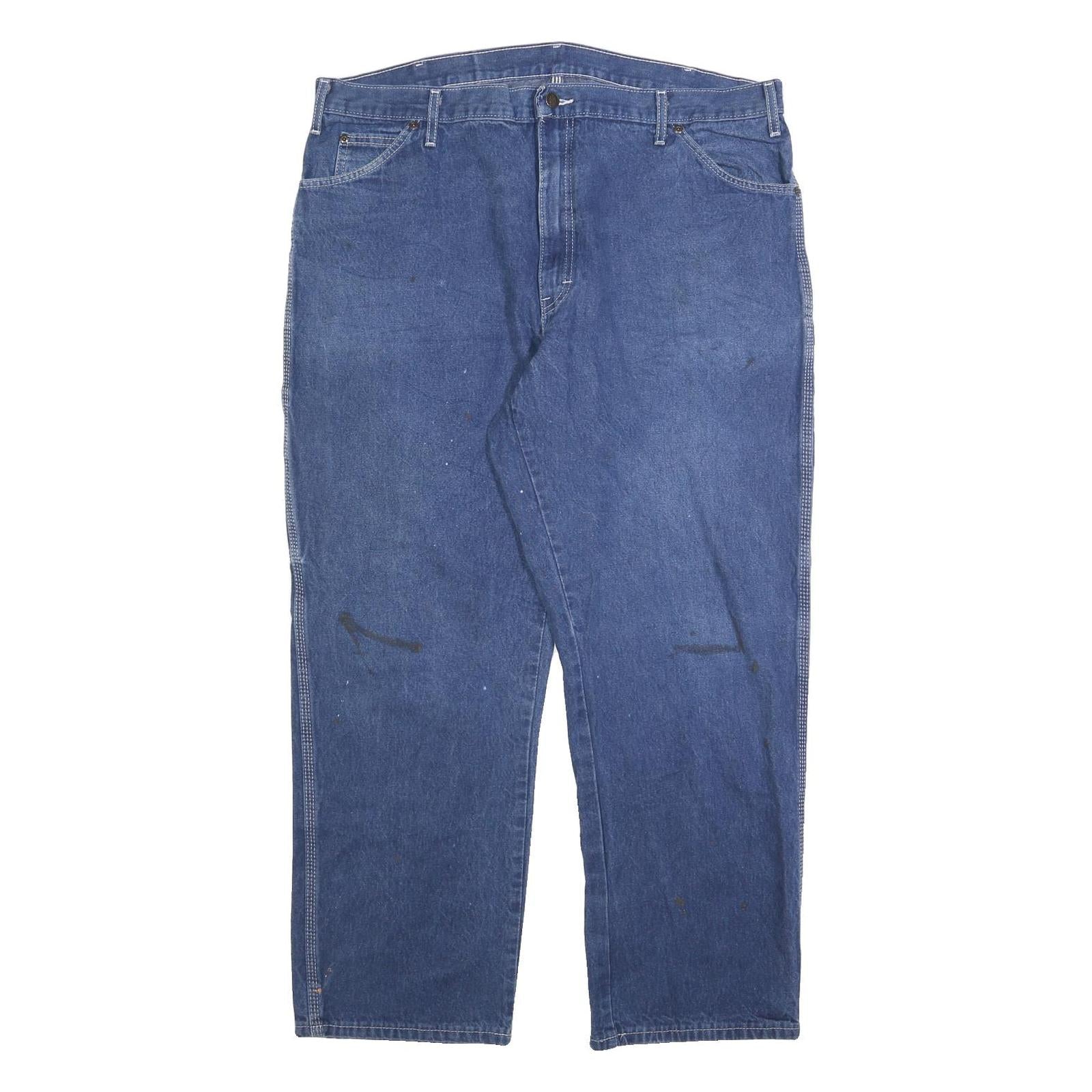 DICKIES Mens Regular Fit Blue Denim Jeans W40 L30 Workwear Zip Closure Refurbished - N/A refurbished available on Cerqular