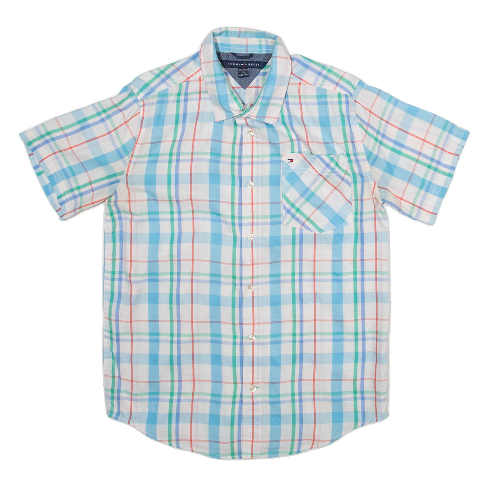 TOMMY HILFIGER Mens Shirt Blue Check XL Refurbished - N/A refurbished available on Cerqular