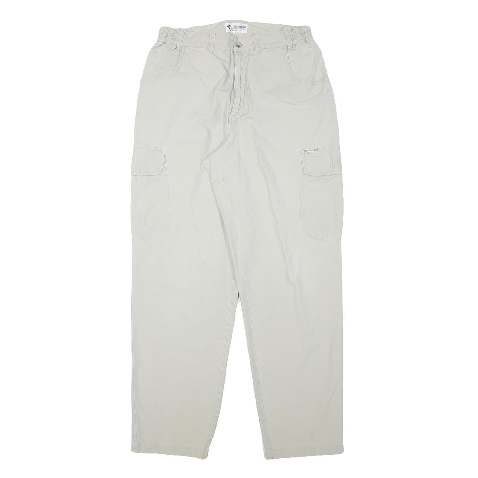 COLUMBIA Mens Relaxed Beige Cargo Zip Trousers W29 L30 Cotton Blend Casual Refurbished - N/A refurbished available on Cerqular