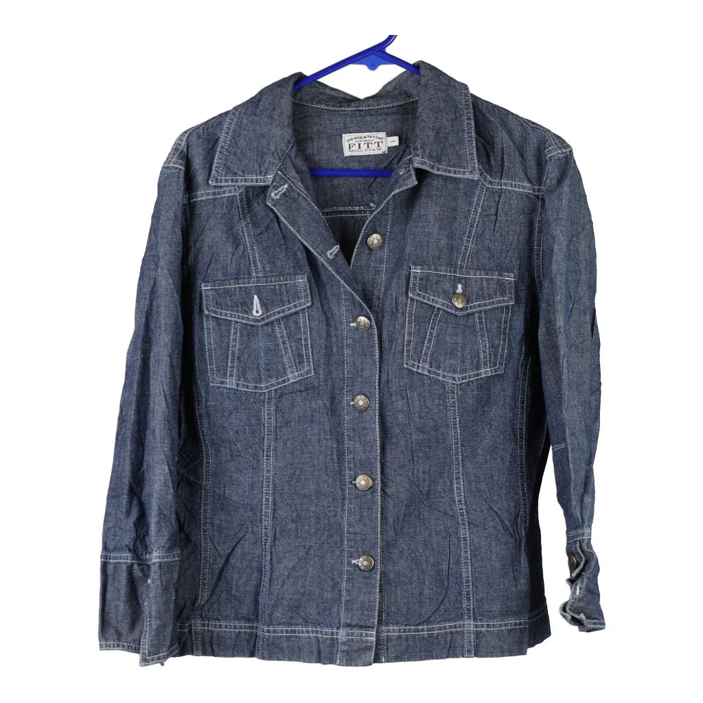 Fitt Denim Jacket - Large Dark Wash Cotton Refurbished - Thrifted (note: this is a term often used to describe second- refurbished available on Cerqular