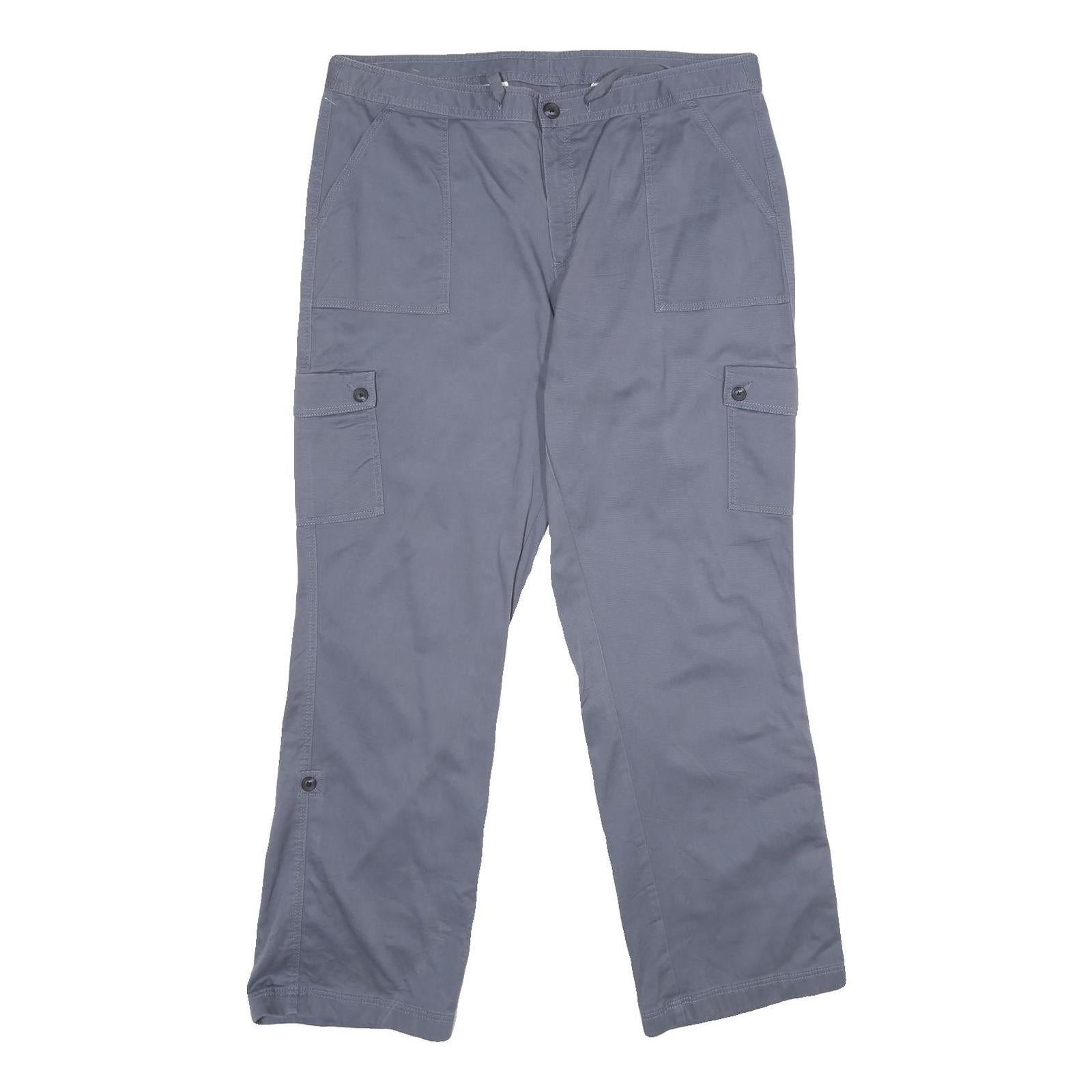 LL BEAN Womens Cotton Regular Cargo Grey Trousers W36 L31 Practical Zip Closure Refurbished - N/A refurbished available on Cerqular