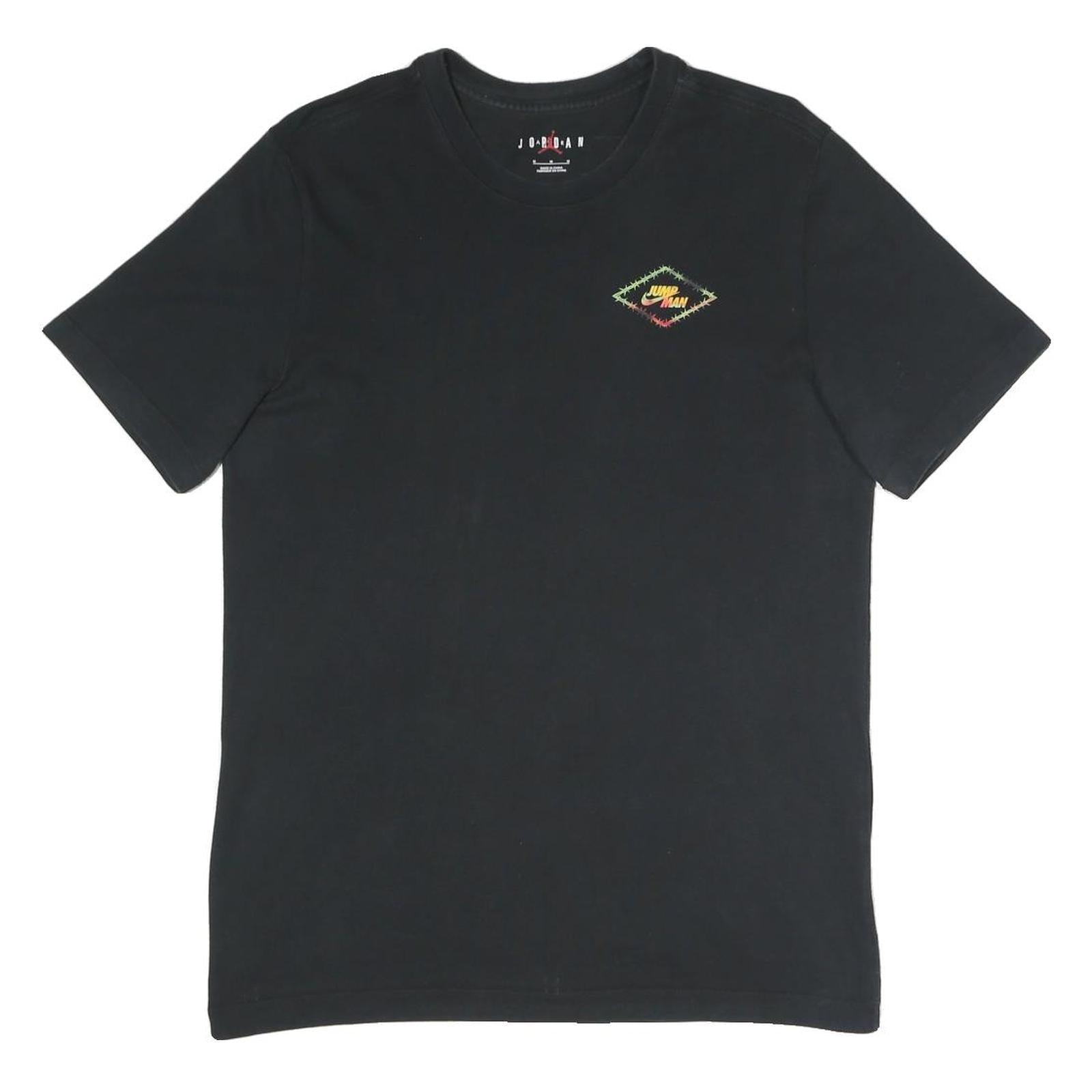 AIR JORDAN Mens Black Graphic T-Shirt M Short Sleeve Crew Neck Jumpman Logo Refurbished - N/A refurbished available on Cerqular