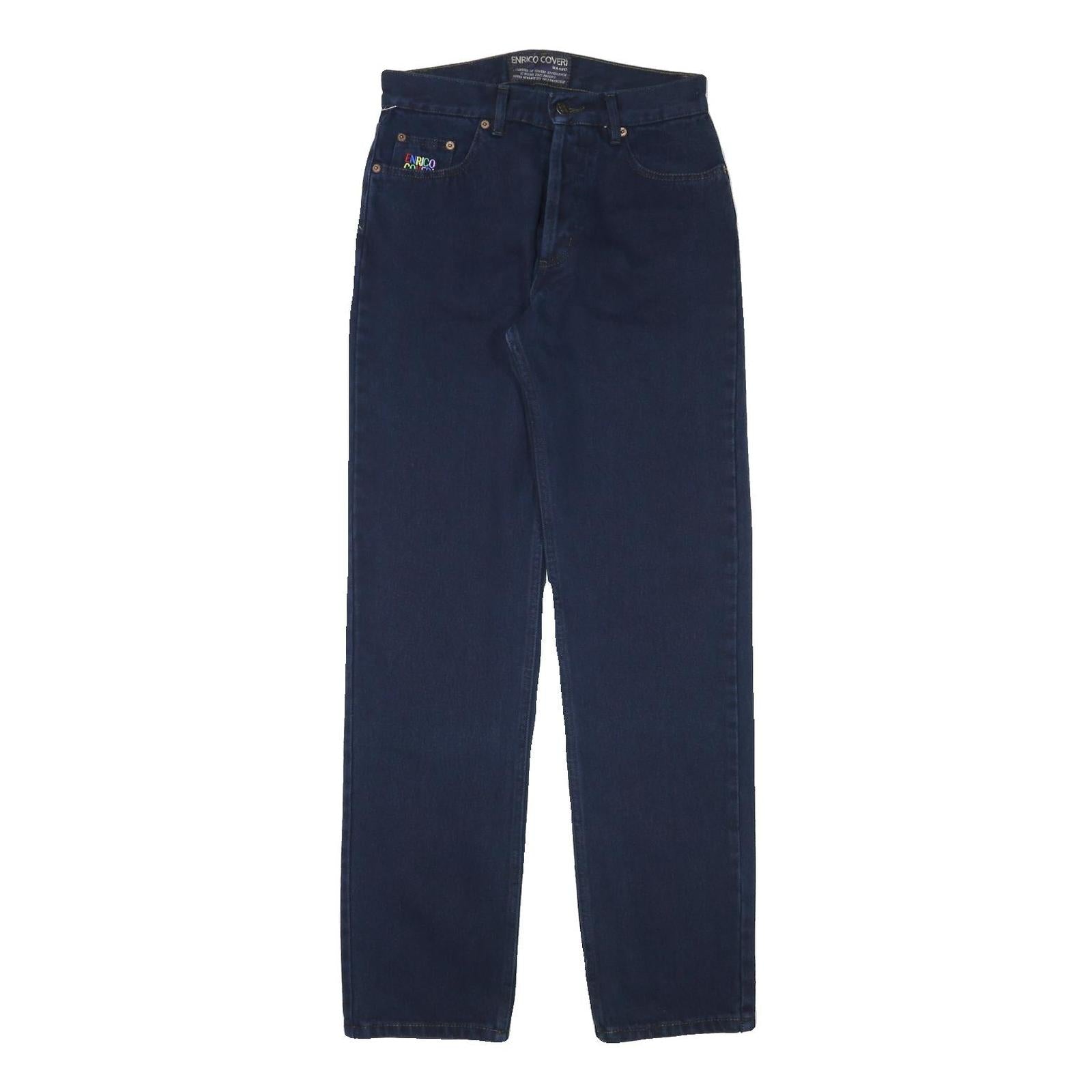 ENRICO COVERI Mens Regular Fit Blue Denim Jeans W28 L32 Classic Cotton Blend Zip Refurbished - N/A refurbished available on Cerqular