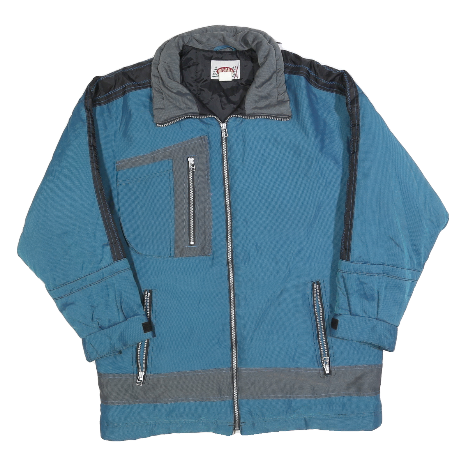 NEVADA Womens Blue & Grey Zip Jacket S Polyester Blend Plain Outdoor Warm Refurbished - N/A refurbished available on Cerqular