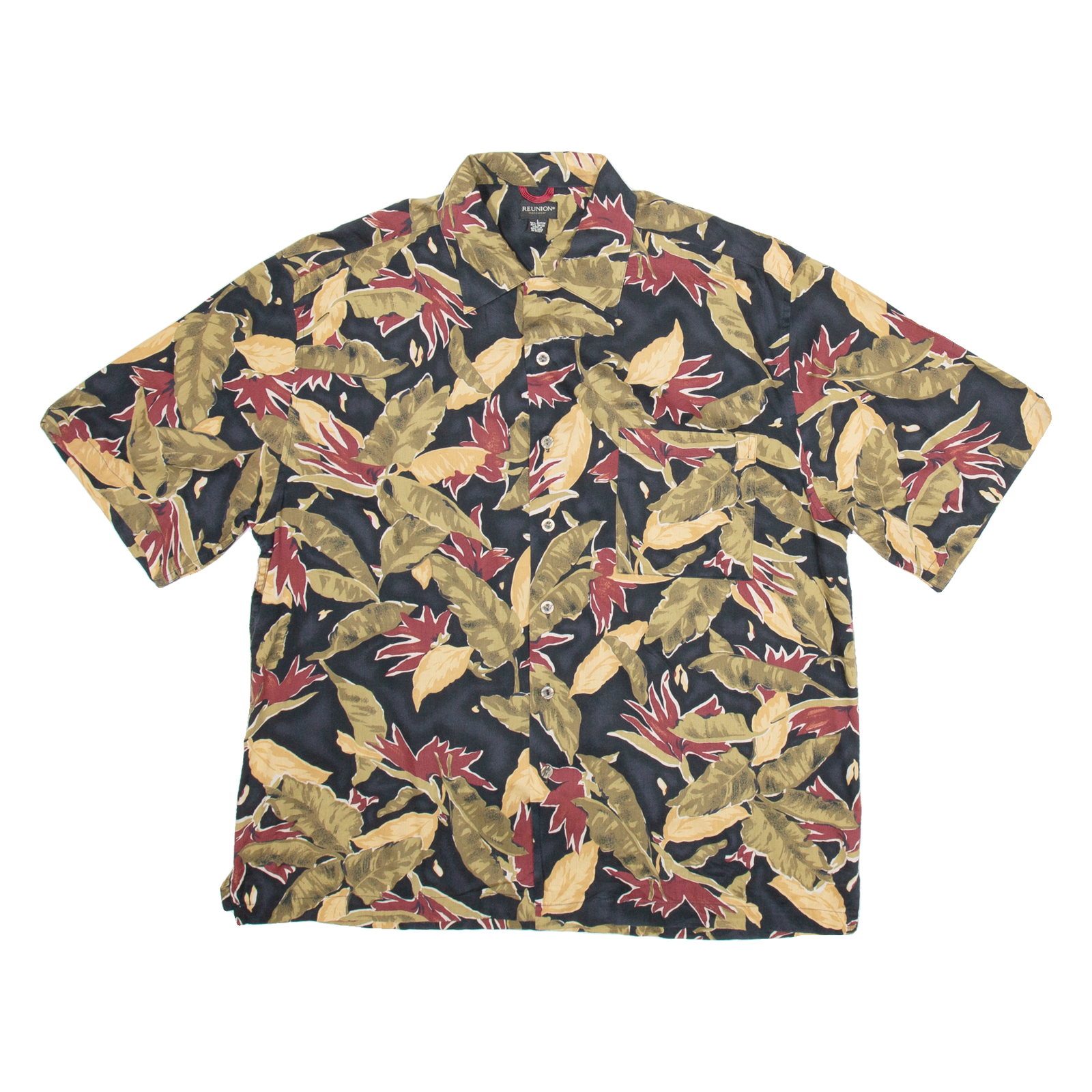 REUNION Mens Shirt Brown Floral L Refurbished - N/A refurbished available on Cerqular