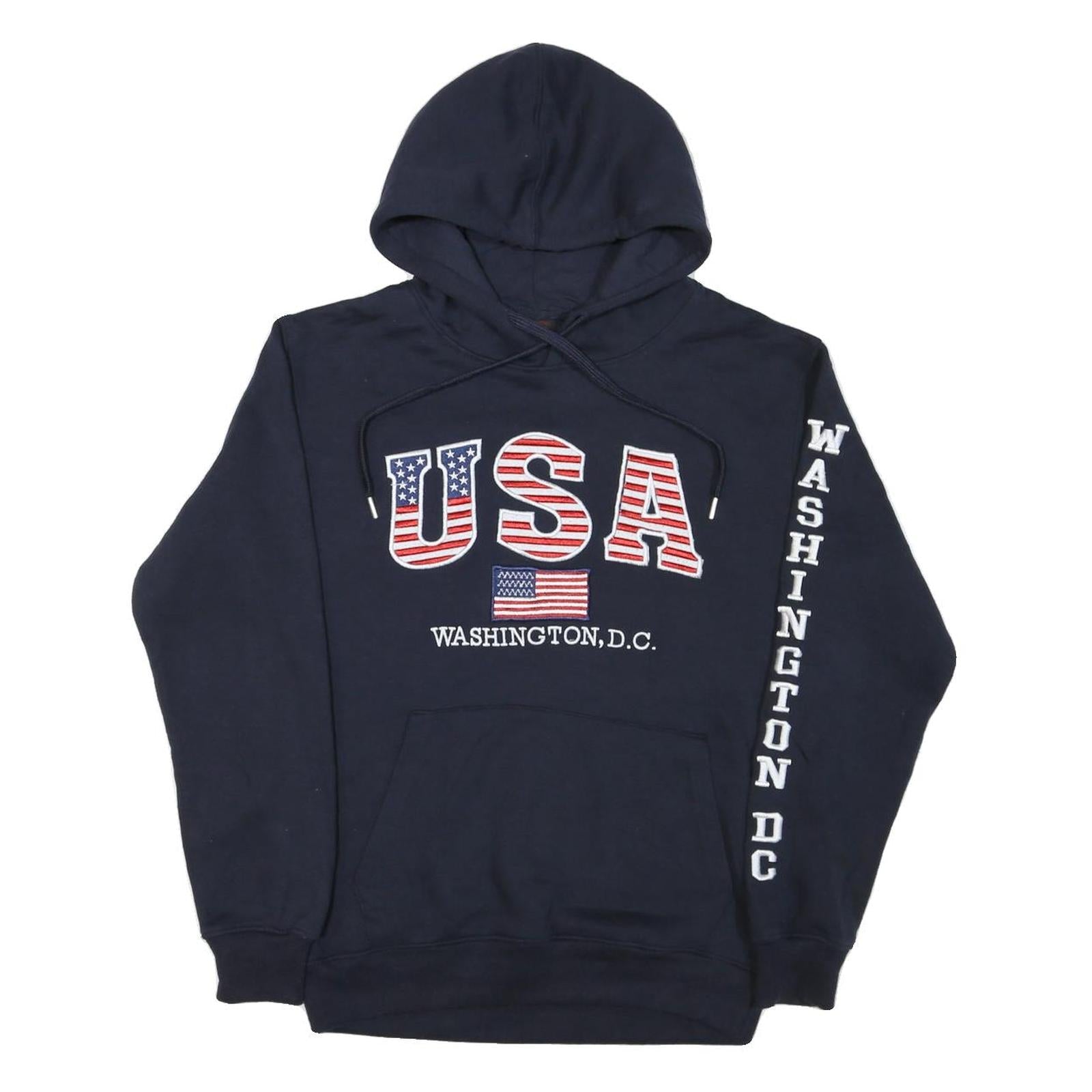 ANWA Mens Navy Blue USA Washington D.C. Pullover Hoodie M Cotton Blend Refurbished - N/A refurbished available on Cerqular