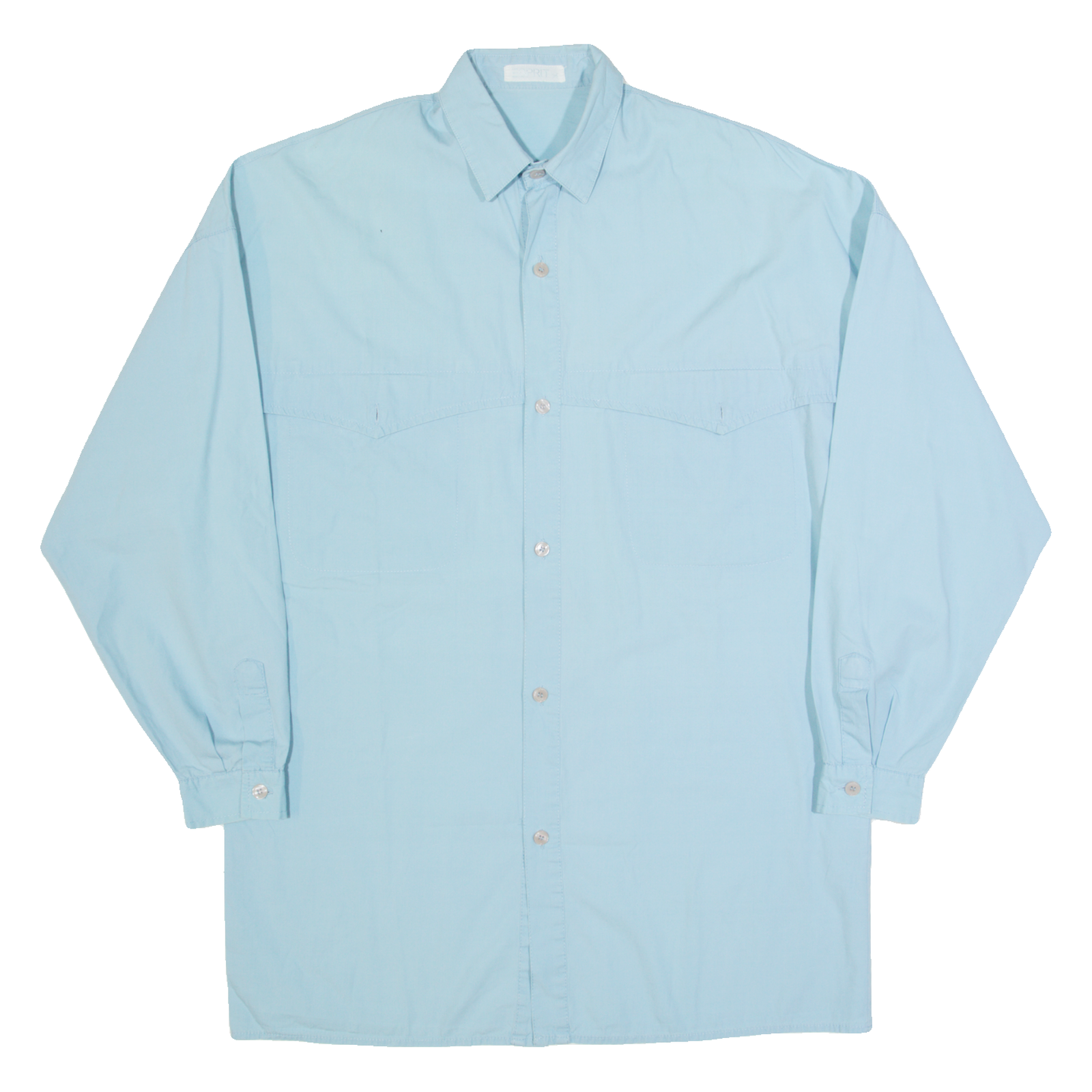 ESPRIT Mens Plain Shirt Blue Long Sleeve XL Refurbished - N/A refurbished available on Cerqular