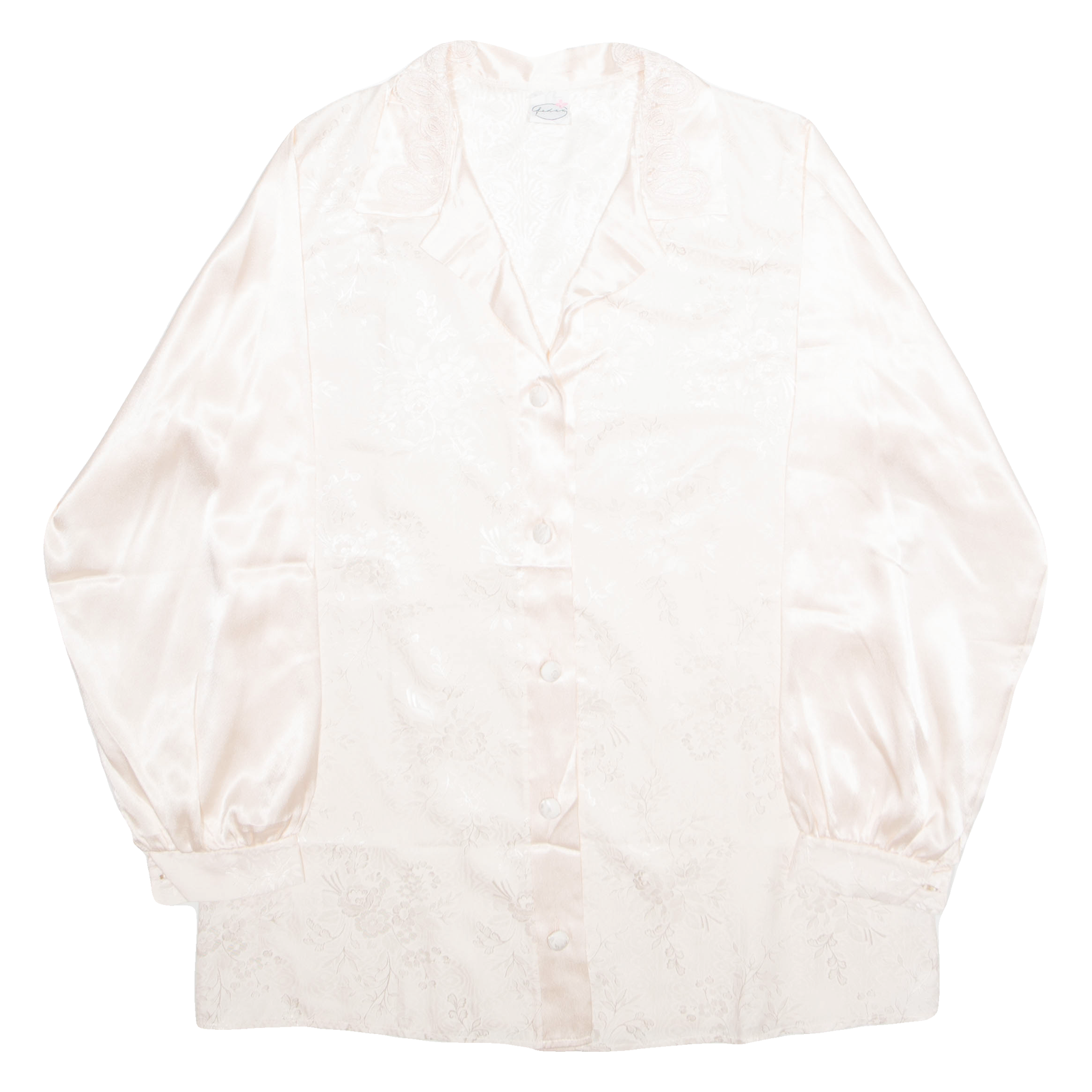 Womens Printed Blouse Pink V-Neck Long Sleeve Floral L Refurbished - N/A refurbished available on Cerqular