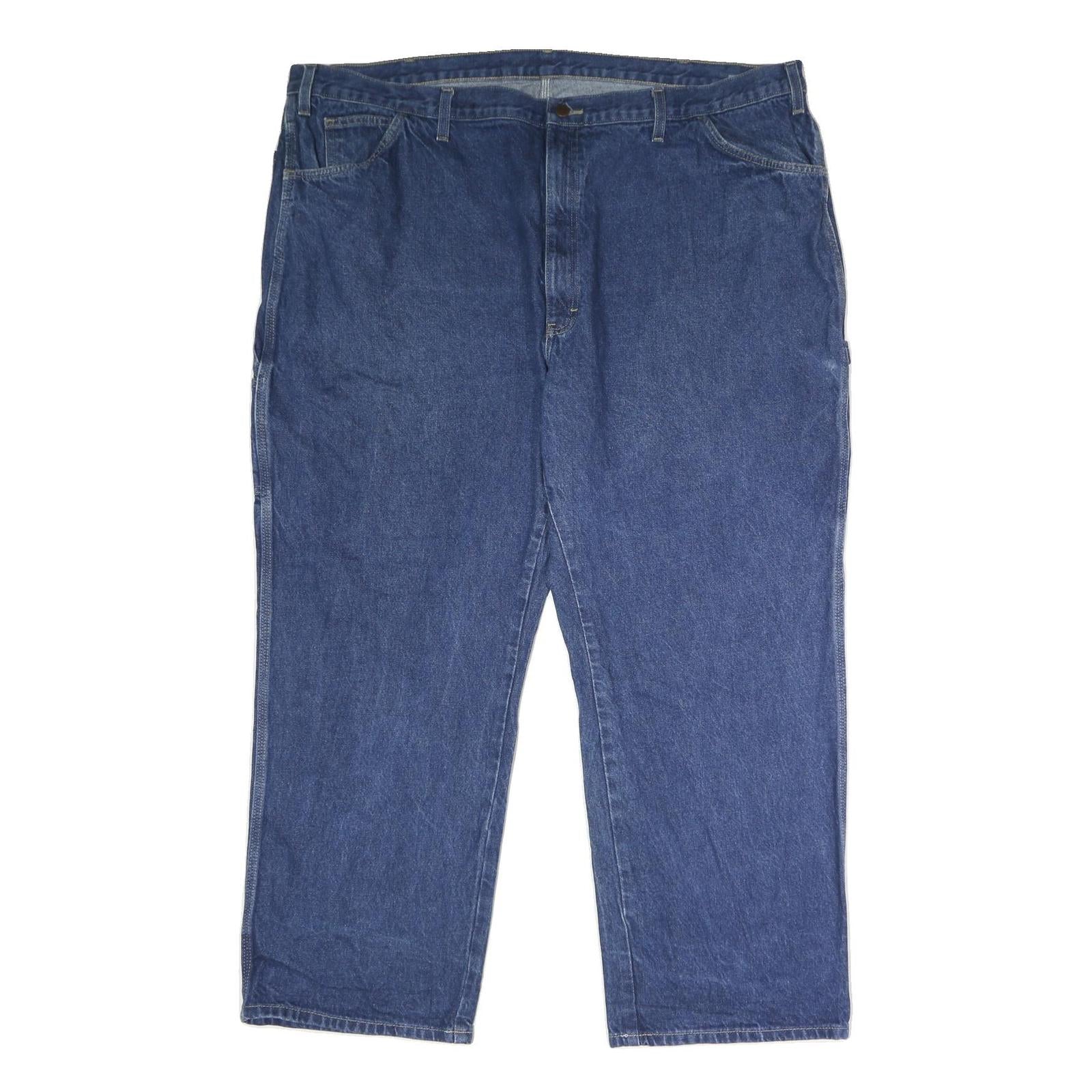 DICKIES Mens Jeans Blue Regular Straight Denim Medium W50 L30 Workwear Zip Refurbished - N/A refurbished available on Cerqular