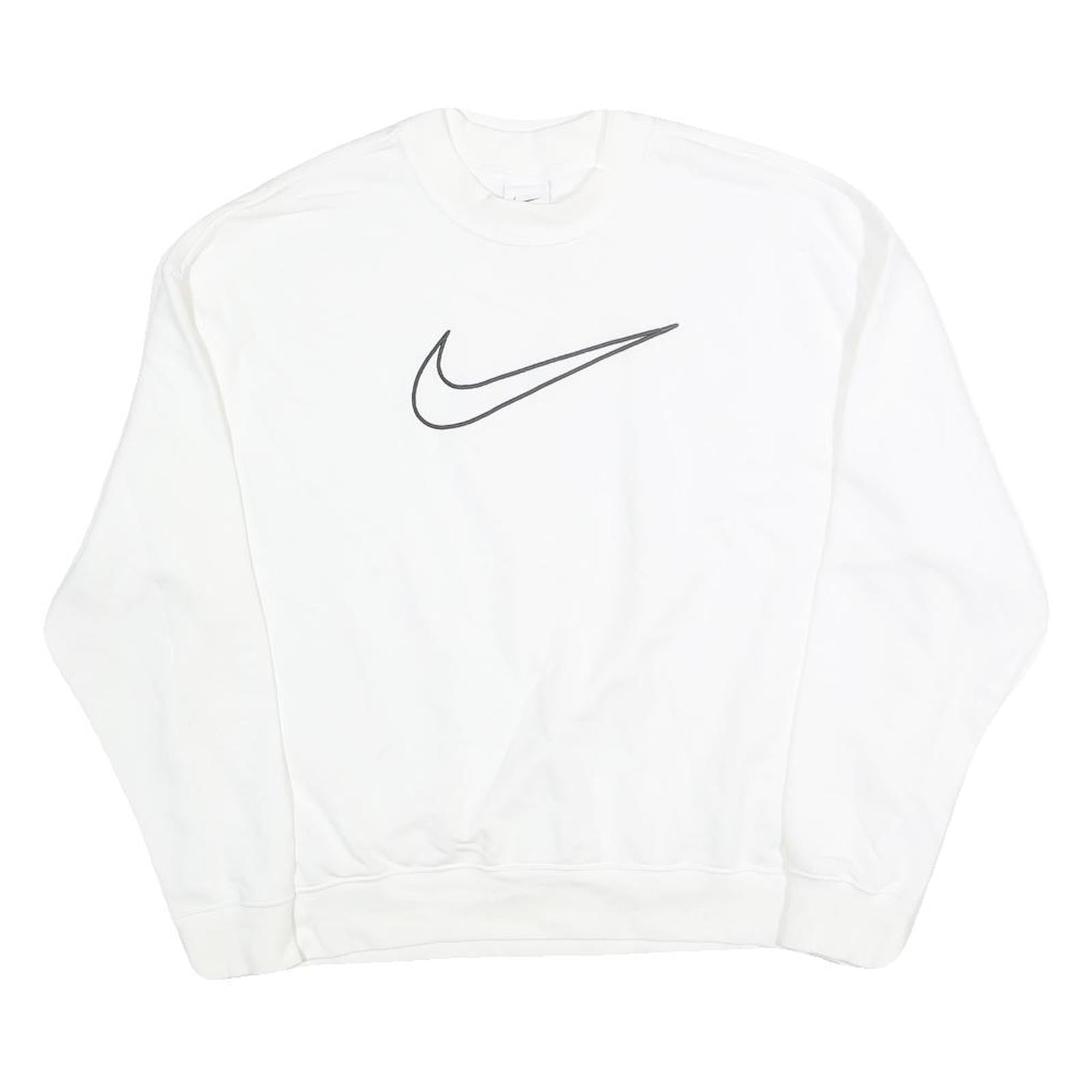 NIKE Mens White S Crew Neck Cotton Sweatshirt Pullover Sports Casual Refurbished - N/A refurbished available on Cerqular