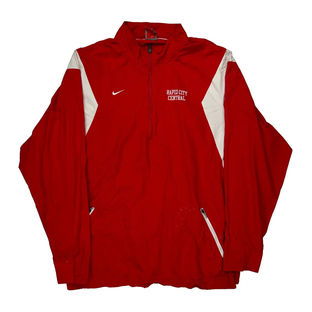 Rapid City Central Nike Windbreaker - XL White Polyester Refurbished - Thrifted (note: this is a term often used to describe second- refurbished available on Cerqular