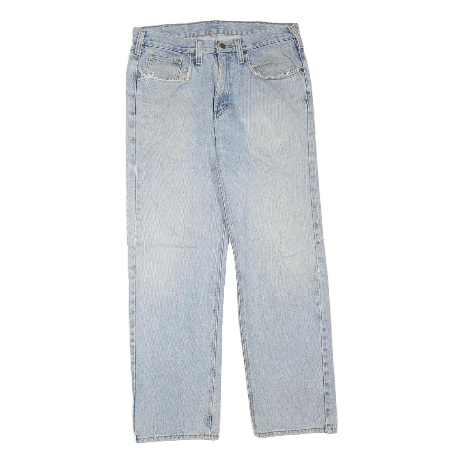 CARHARTT Womens Regular Fit Straight Leg Denim Light W34 L31 Cotton Blend Zip Refurbished - N/A refurbished available on Cerqular