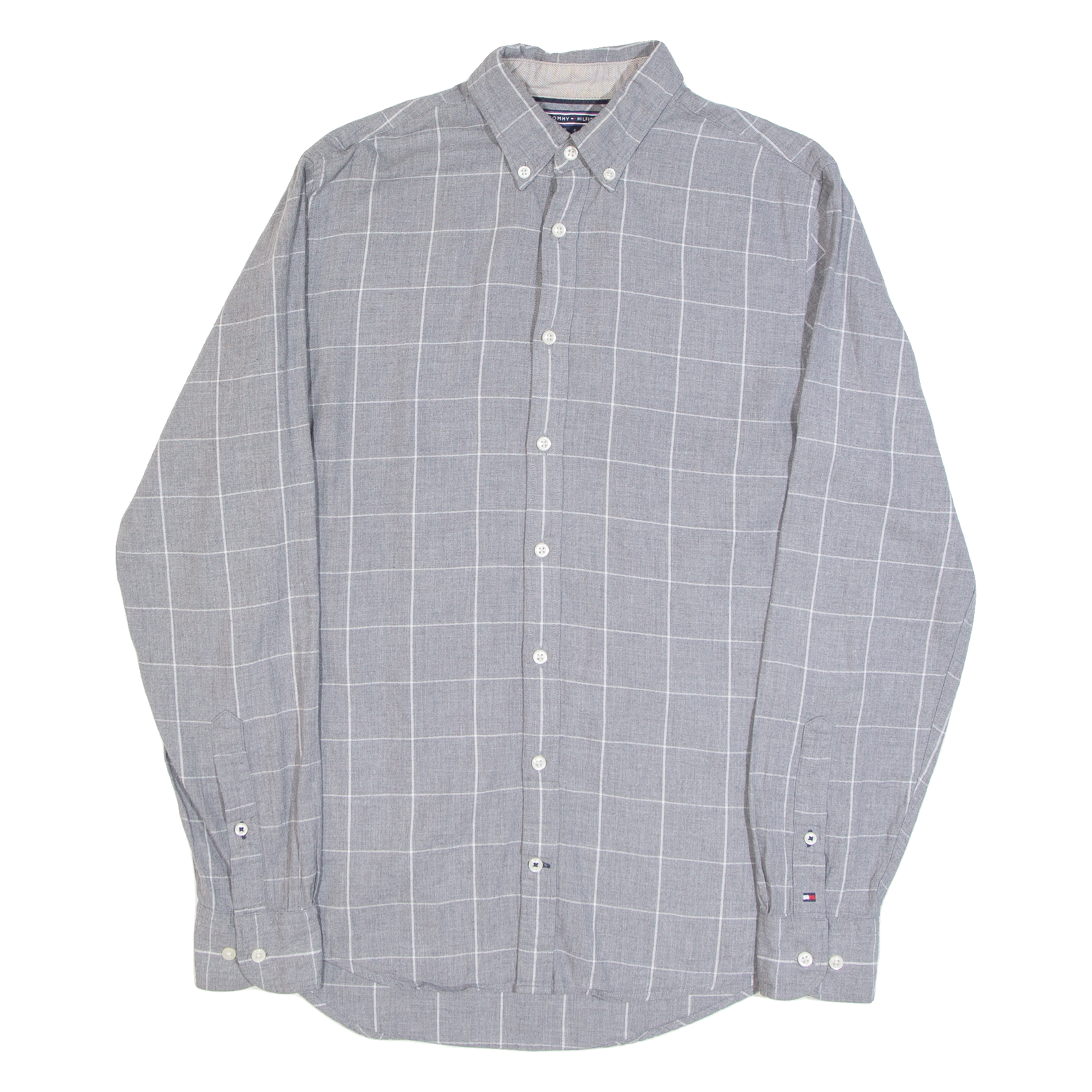 TOMMY HILFIGER Mens Shirt Grey Check Long Sleeve S Refurbished - N/A refurbished available on Cerqular