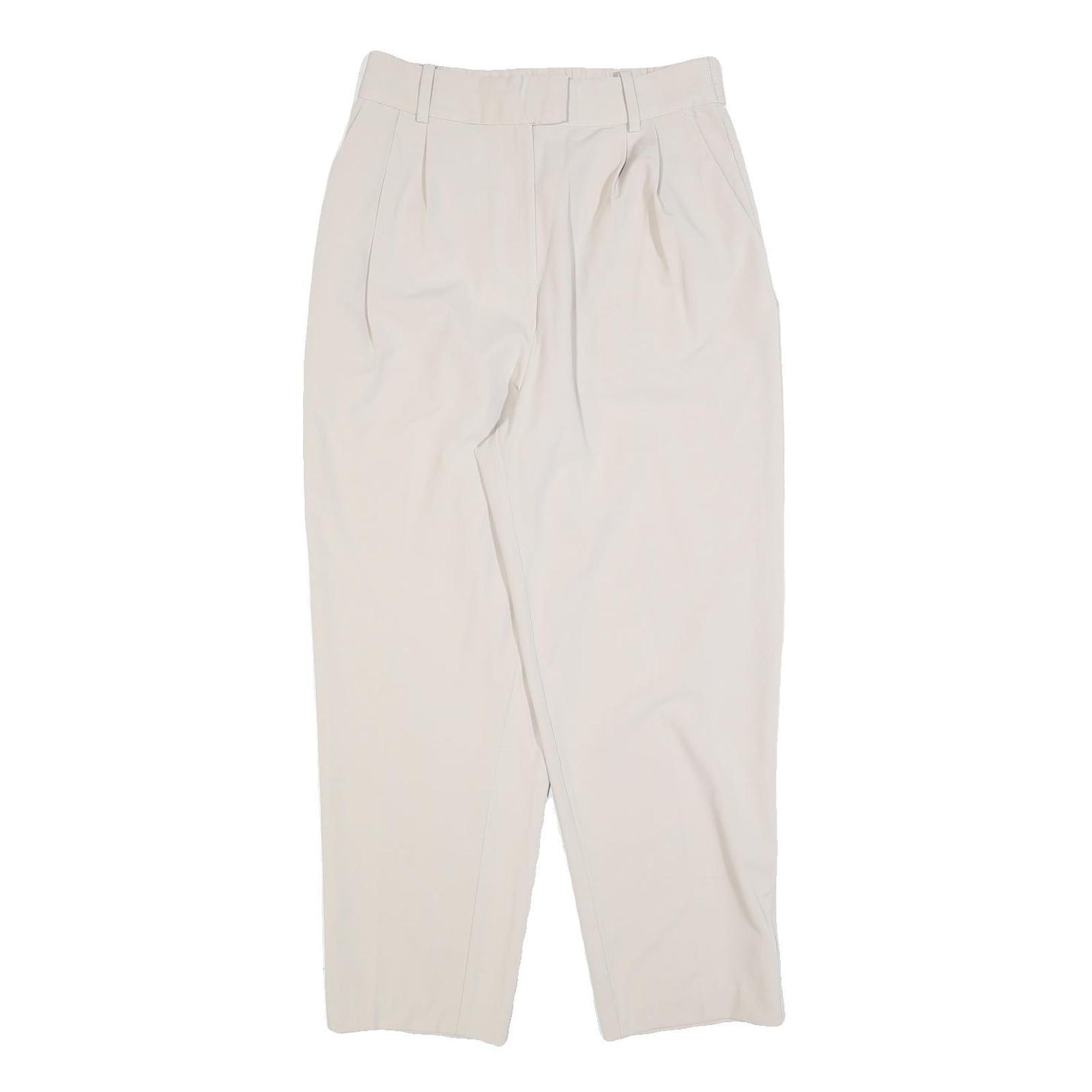 H&M Womens Cotton Blend Beige Relaxed Trousers W28 L26 Classic Zip Casual Refurbished - N/A refurbished available on Cerqular