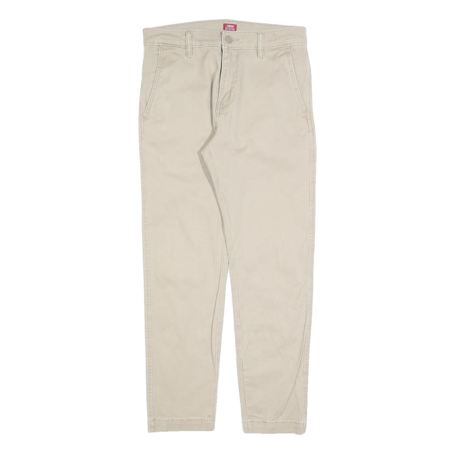 LEVI'S Mens Cotton Blend Slim Beige Trousers W29 L27 Casual Zip Closure Refurbished - N/A refurbished available on Cerqular