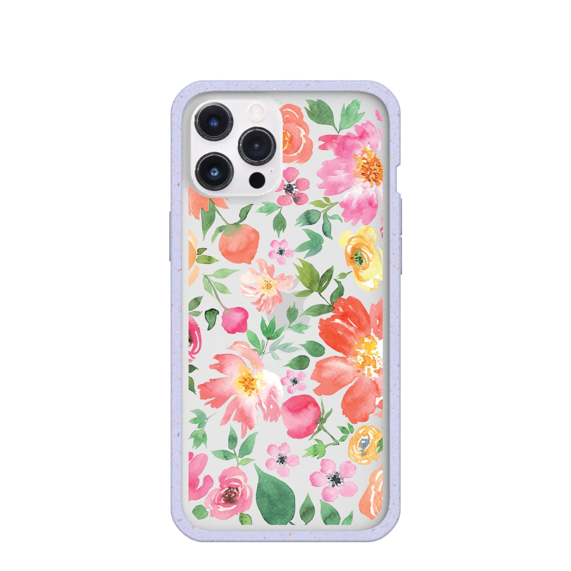Clear Prairie Florals iPhone 12 Pro Max Case With Lavender Ridge Refurbished - Pela Case refurbished available on Cerqular