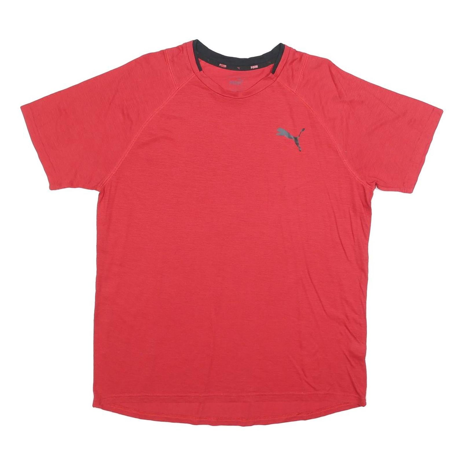 PUMA Mens Red L T-Shirt Short Sleeve Crew Neck Sports Activewear Refurbished - N/A refurbished available on Cerqular