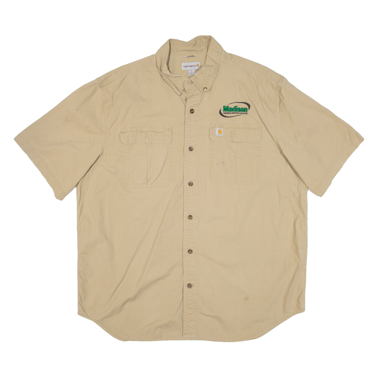 CARHARTT Relaxed Fit Mens Plain Shirt Beige XL Refurbished - N/A refurbished available on Cerqular