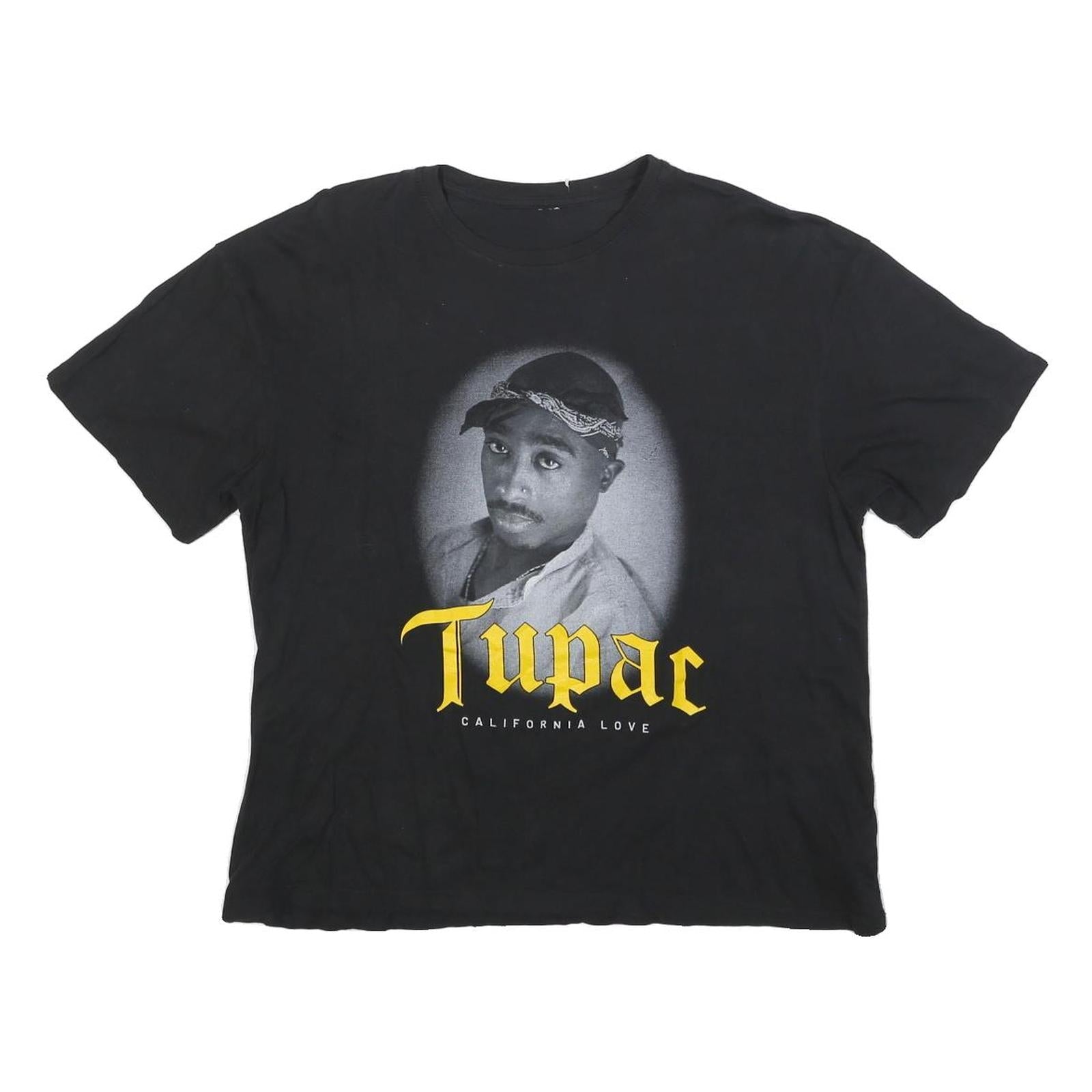 2PAC Womens Black Graphic T-Shirt L Short Sleeve Crew Neck Tupac California Love Refurbished - N/A refurbished available on Cerqular