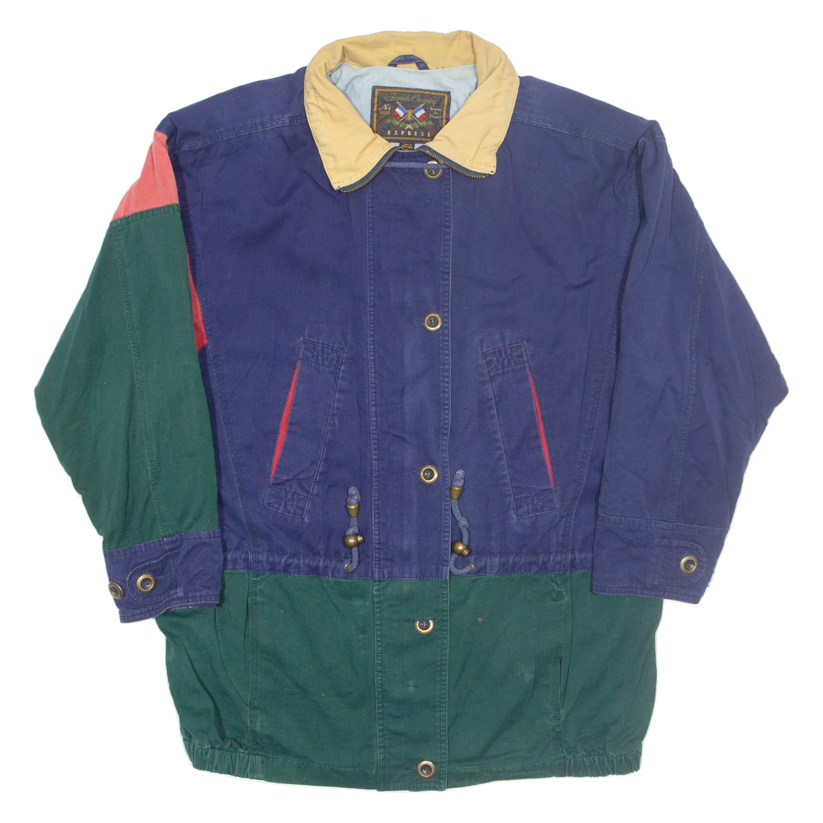 FRENCH Country EXPRESS Womens Coat Blue Colourblock S Refurbished - N/A refurbished available on Cerqular