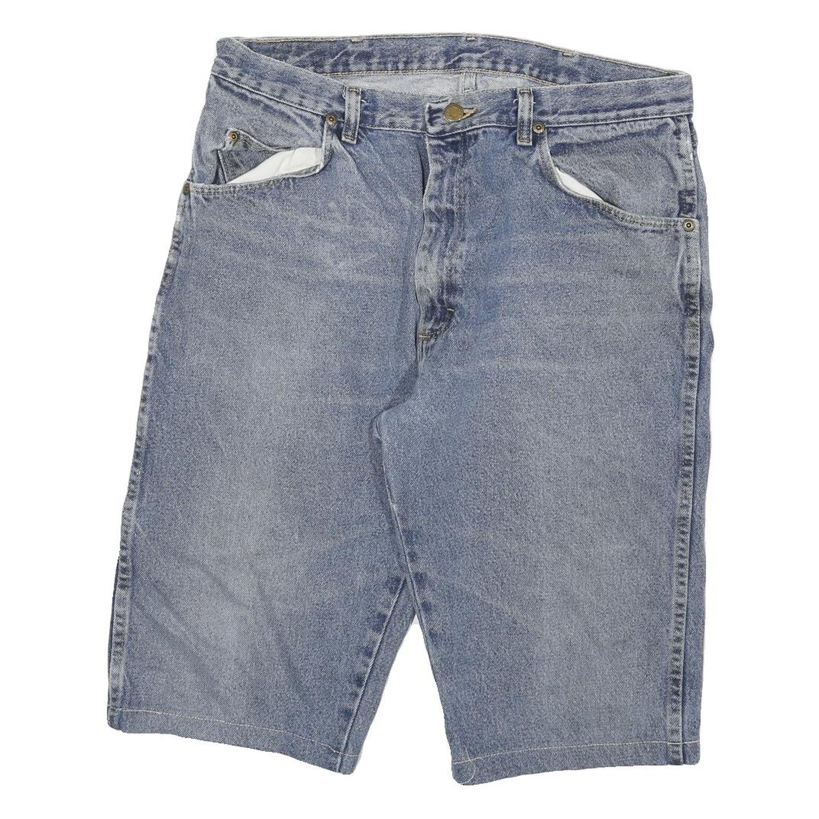 WRANGLER Mens Blue Denim Casual Shorts XL W32 Cotton Blend Relaxed Fit Refurbished - N/A refurbished available on Cerqular