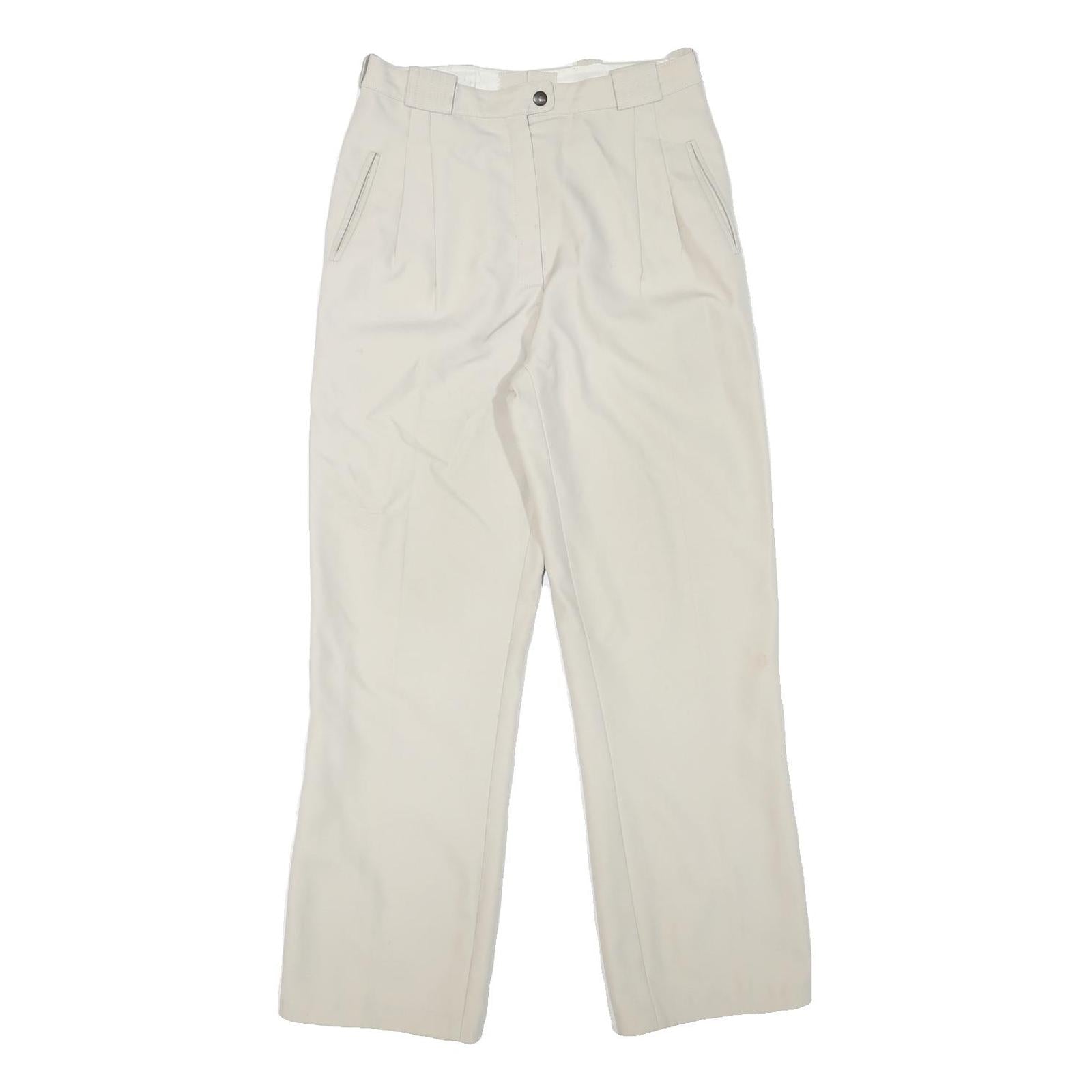 Womens Regular Fit Beige Polyester Blend Trousers W28 L29 Zip Plain Refurbished - N/A refurbished available on Cerqular