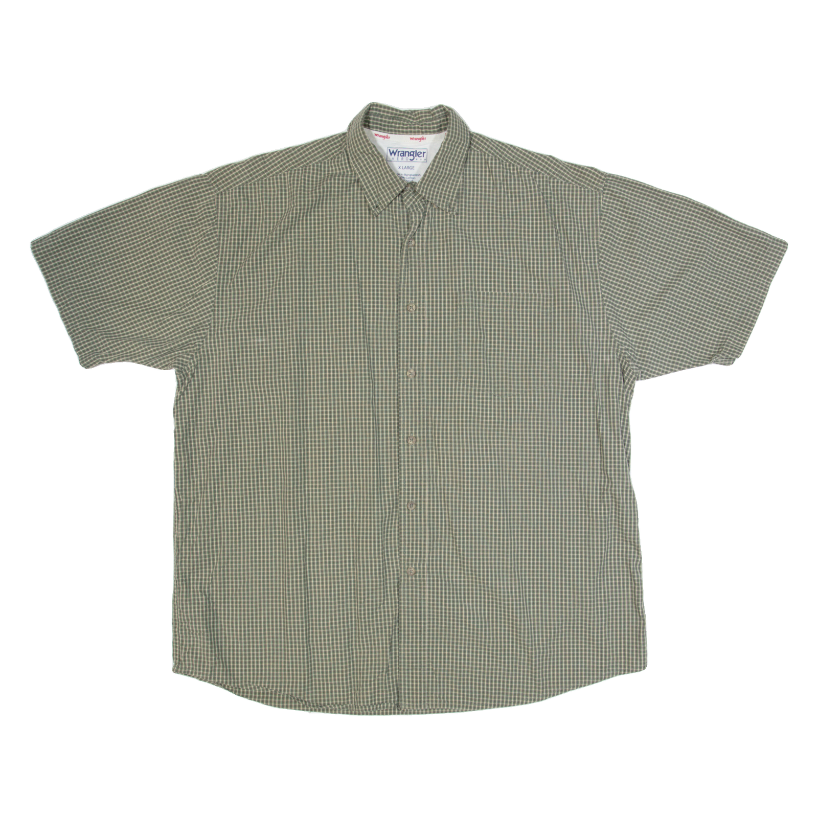 WRANGLER Mens Shirt Green Check XL Refurbished - N/A refurbished available on Cerqular