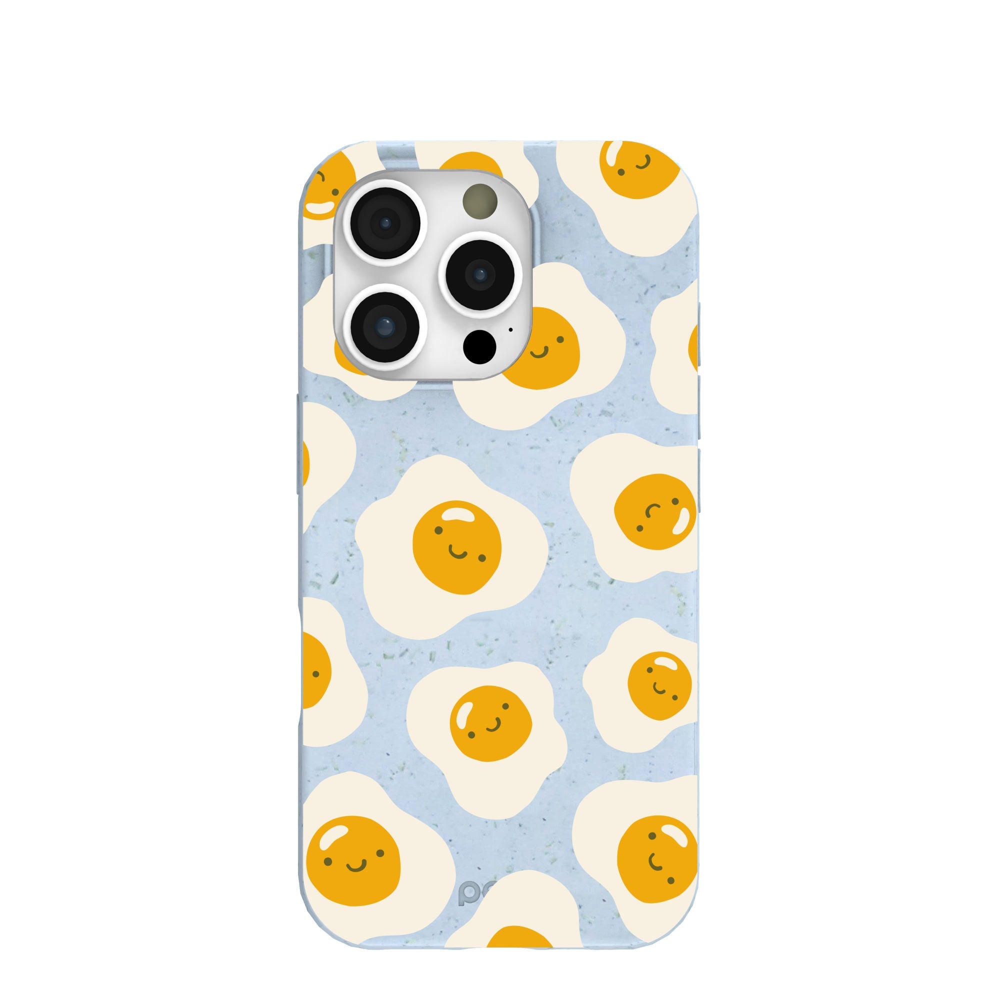 Powder Blue Sunny Side Up iPhone 16 Pro Case Refurbished - Pela Case refurbished available on Cerqular