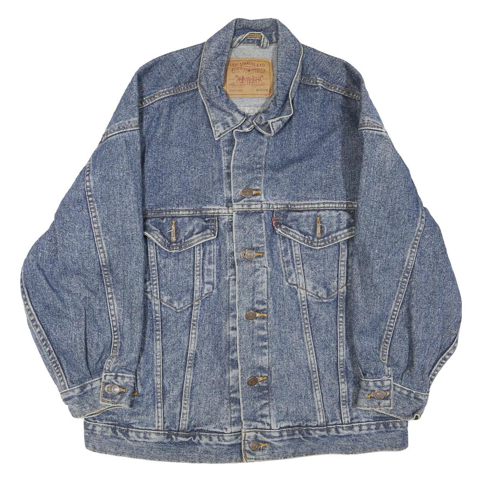 LEVI'S Mens Blue Denim Jacket M Cotton Button Front Classic Fit Casual Refurbished - N/A refurbished available on Cerqular