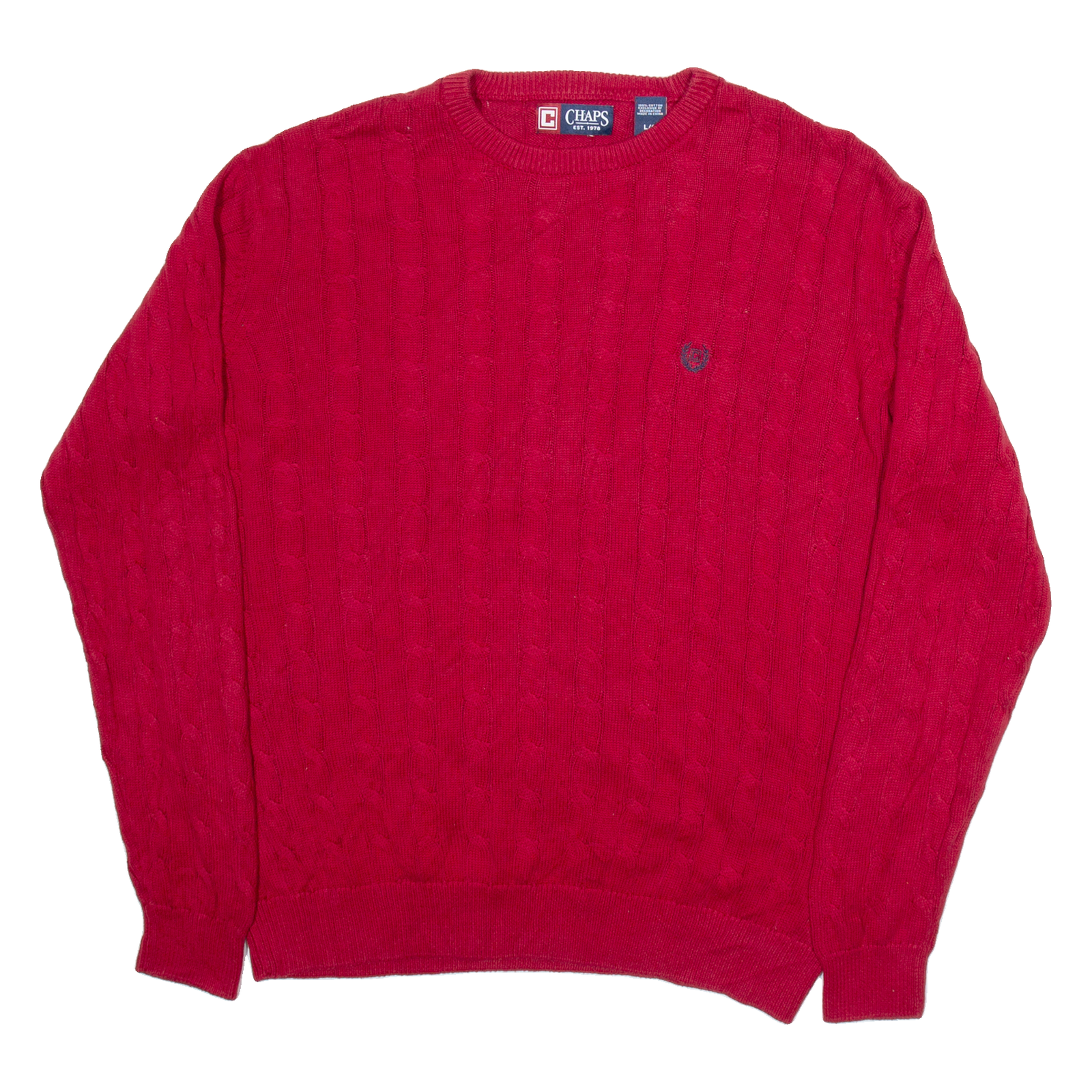 Buy CHAPS Mens Jumper Red Cable Knit L Refurbished - $29.89 CHAPS Mens Jumper Red Cable Knit L Refurbished - N/A refurbished available on Cerqular