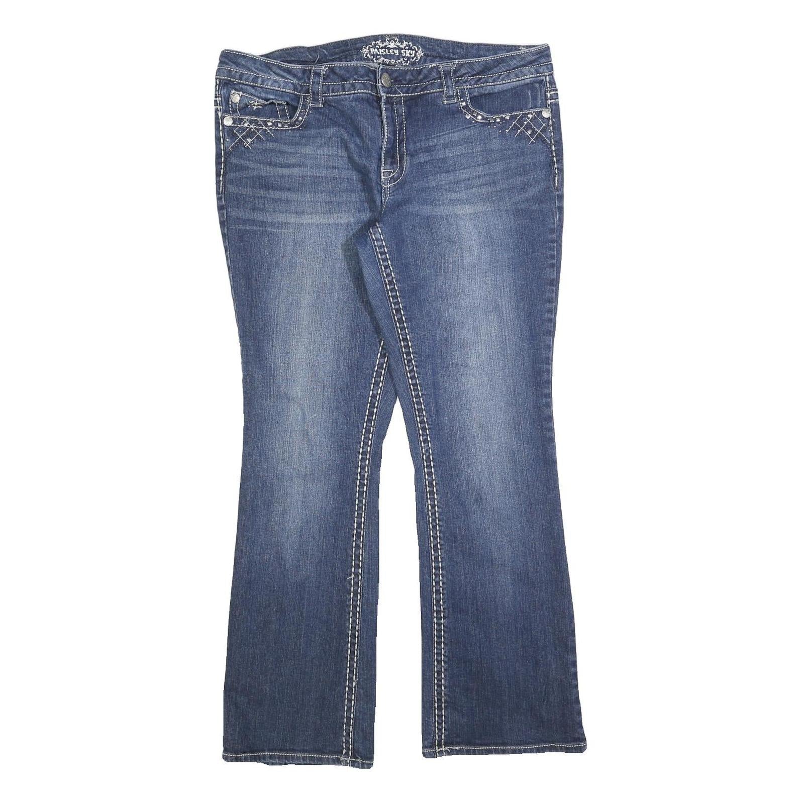 Buy PAISLEY SKY Womens Regular Fit Blue Stretch Denim Bootcut Jeans W36 L30 Crystal Refurbished - $20.79 PAISLEY SKY Womens Regular Fit Blue Stretch Denim Bootcut Jeans W36 L30 Crystal Refurbished - N/A refurbished available on Cerqular