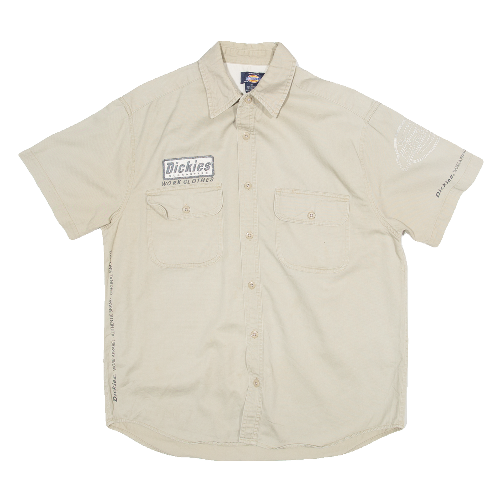 DICKIES Mens Worker Shirt Beige M Refurbished - N/A refurbished available on Cerqular