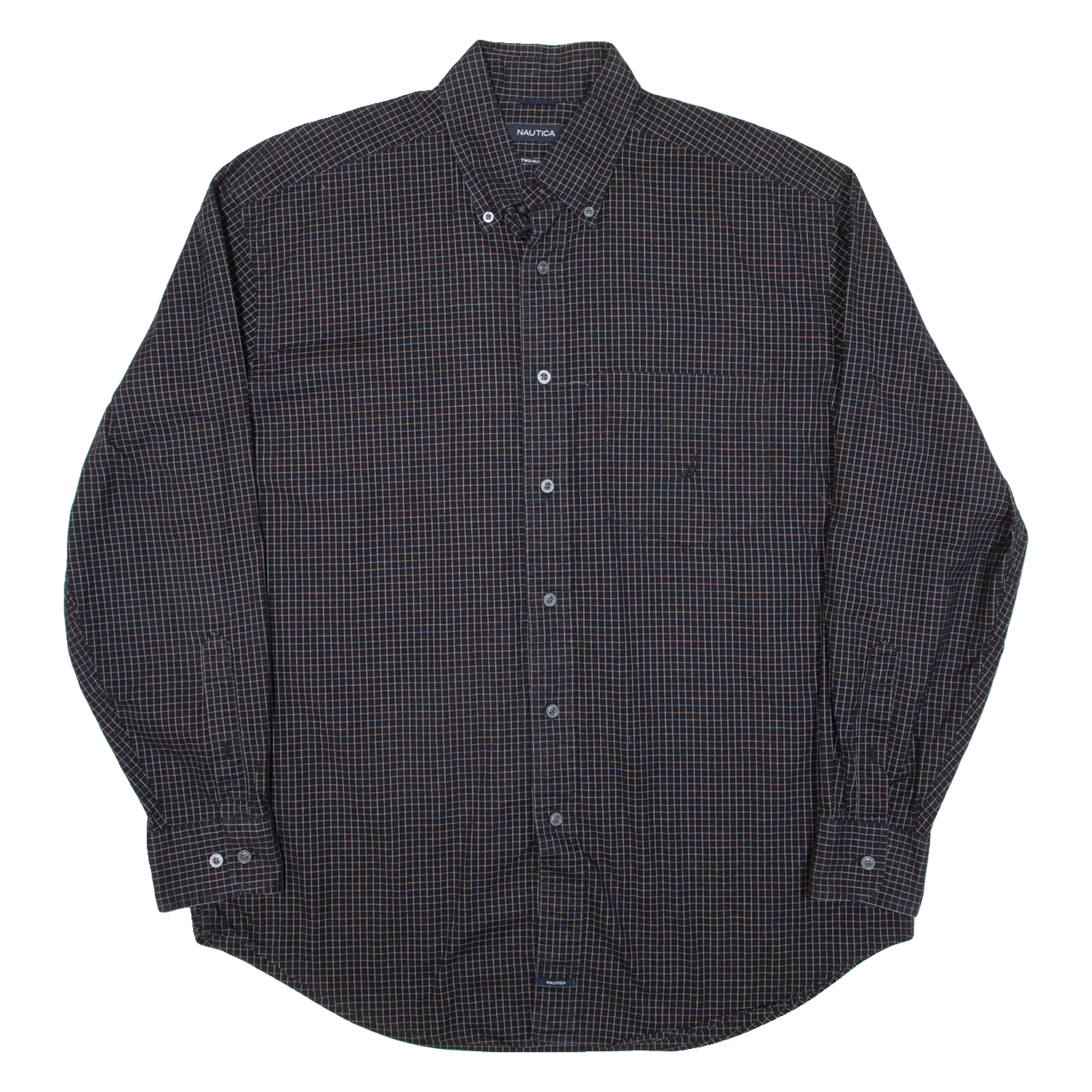 NAUTICA Mens Shirt Black Check Long Sleeve L Refurbished - N/A refurbished available on Cerqular