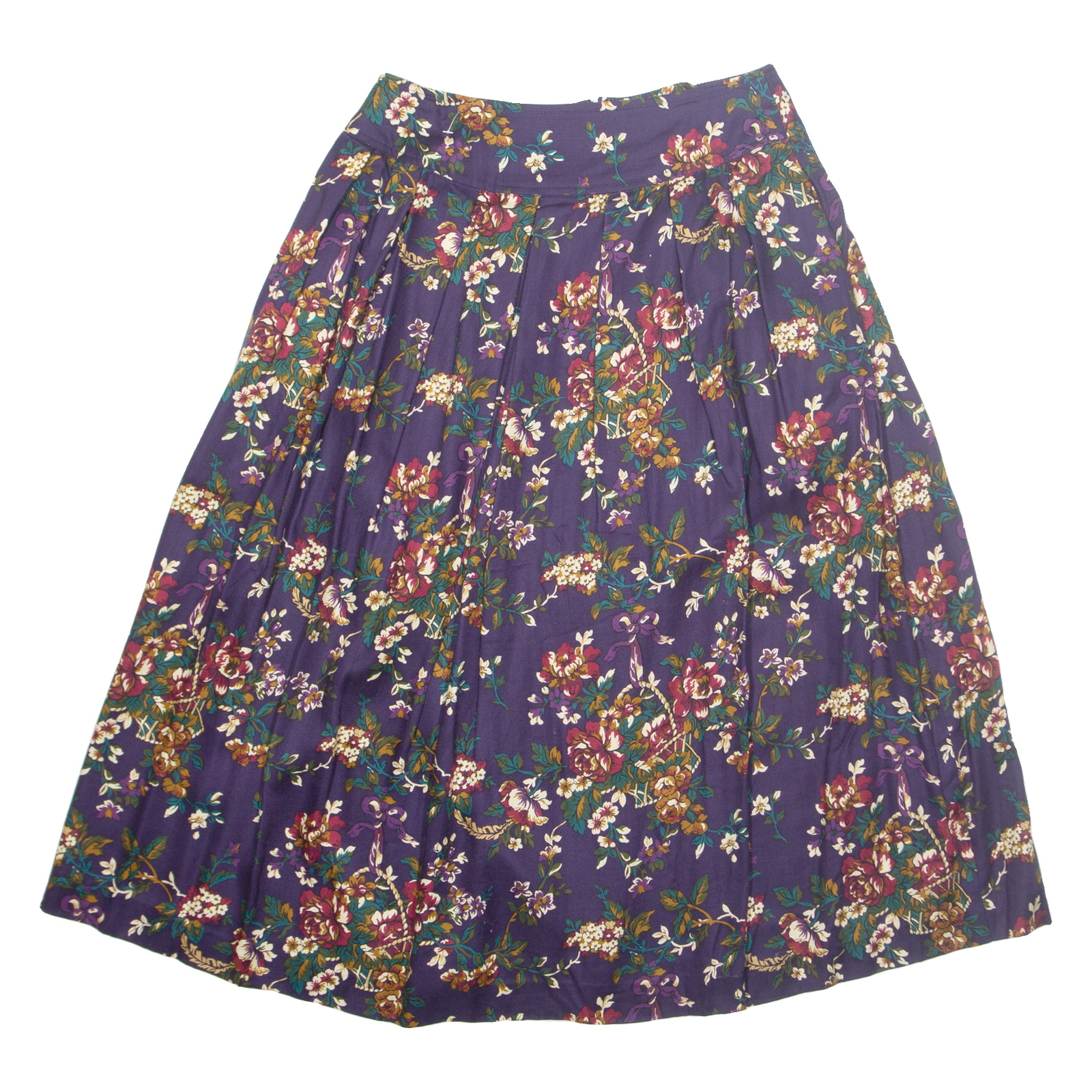CHARTER CLUB Womens A-Line Skirt Purple Midi Floral S Refurbished - N/A refurbished available on Cerqular