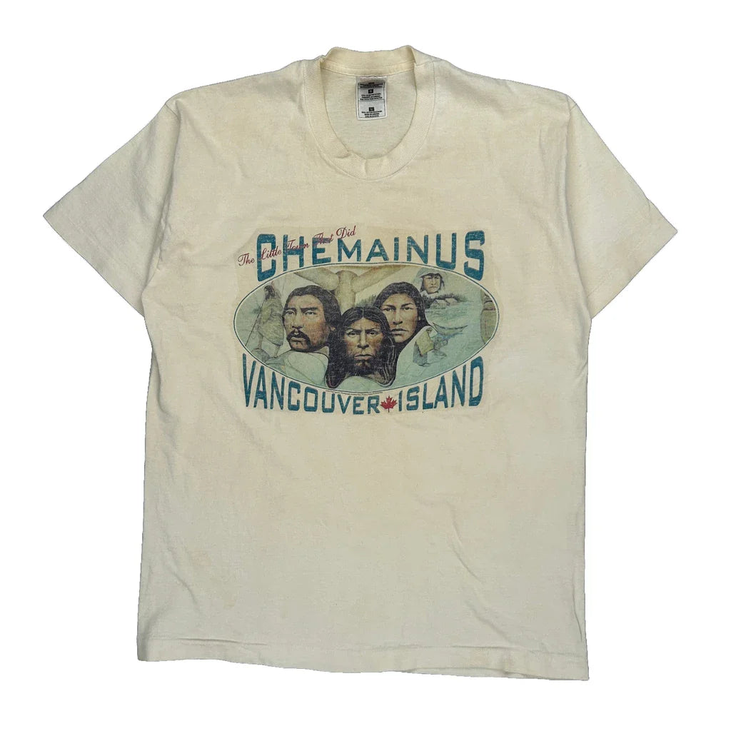 Chemainus Vancouver Island Fruit Of The Loom Single Stitch T-Shirt - Large Cream Cotton Refurbished - Thrifted (note: this is a term often used to describe second- refurbished available on Cerqular