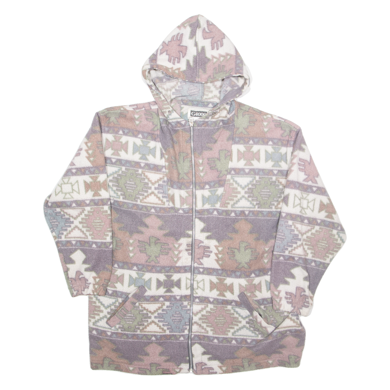 G4000 Womens Fleece Jacket Purple Hooded Crazy Pattern M Refurbished - N/A refurbished available on Cerqular